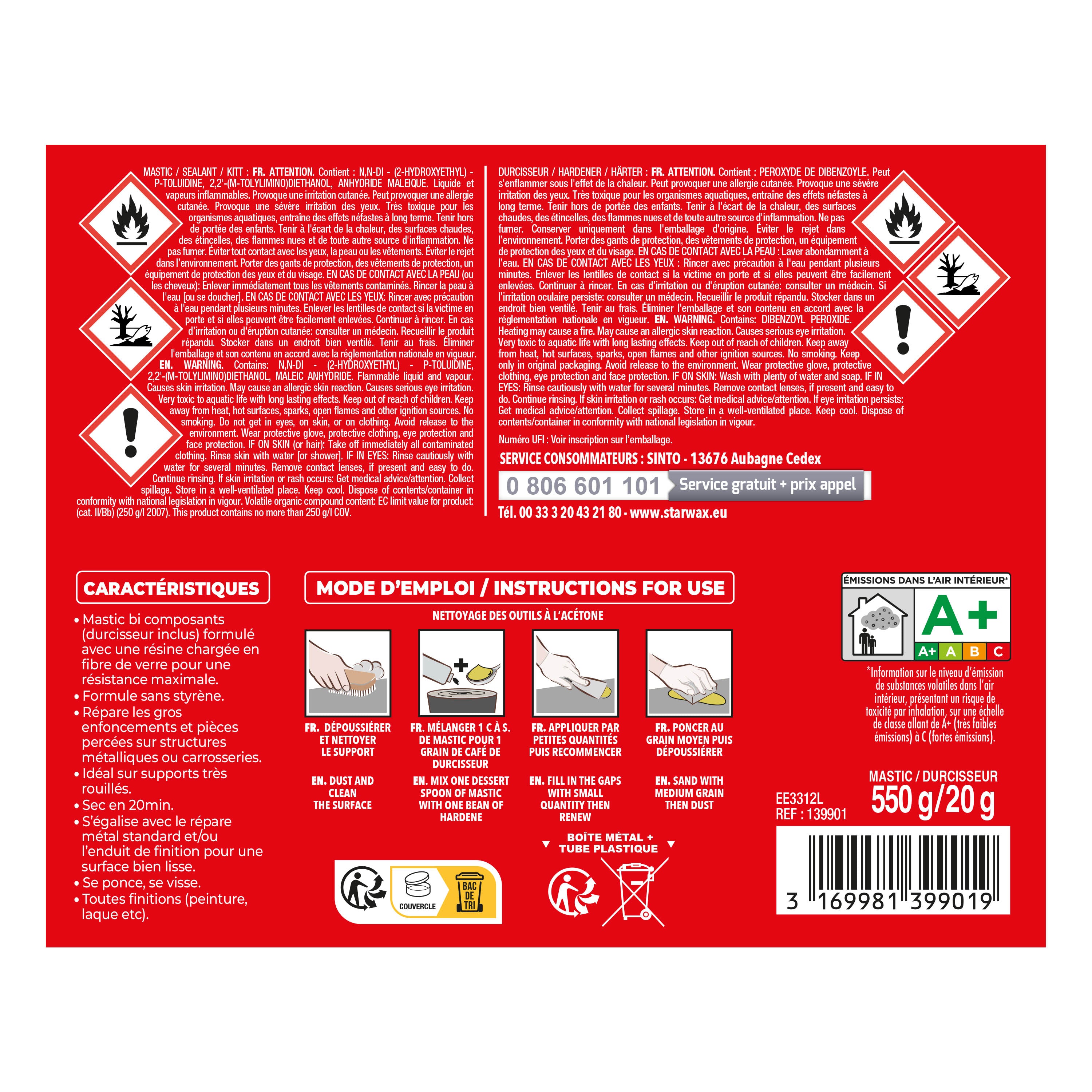 SINTO - Répare métal armé 170ml
