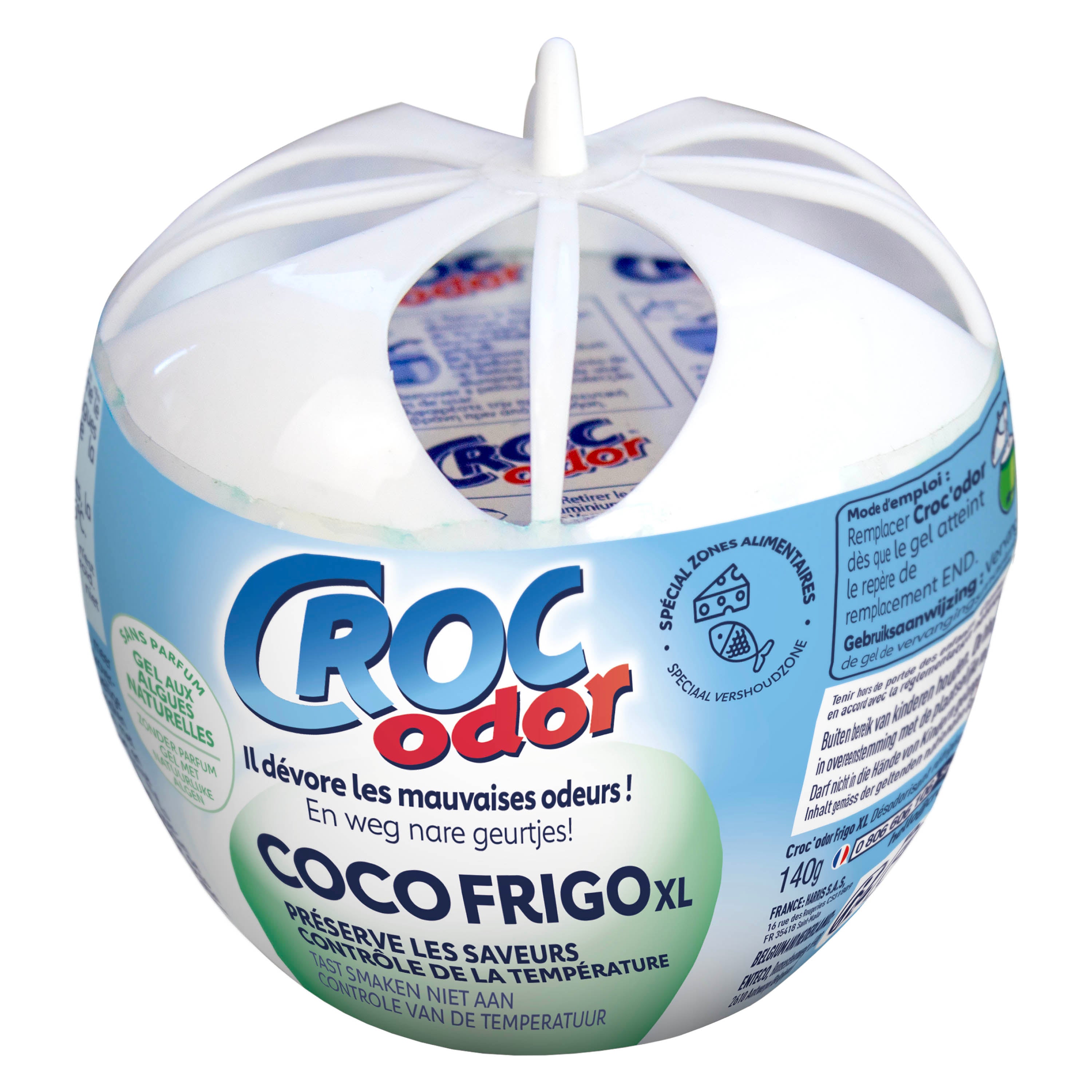 CROC ODOR - Absorbeur d'odeurs Frigo XL 140g Sans parfum
