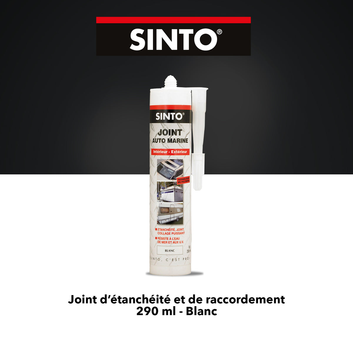 SINTO - Joint mastic auto marine 290ml Blanc