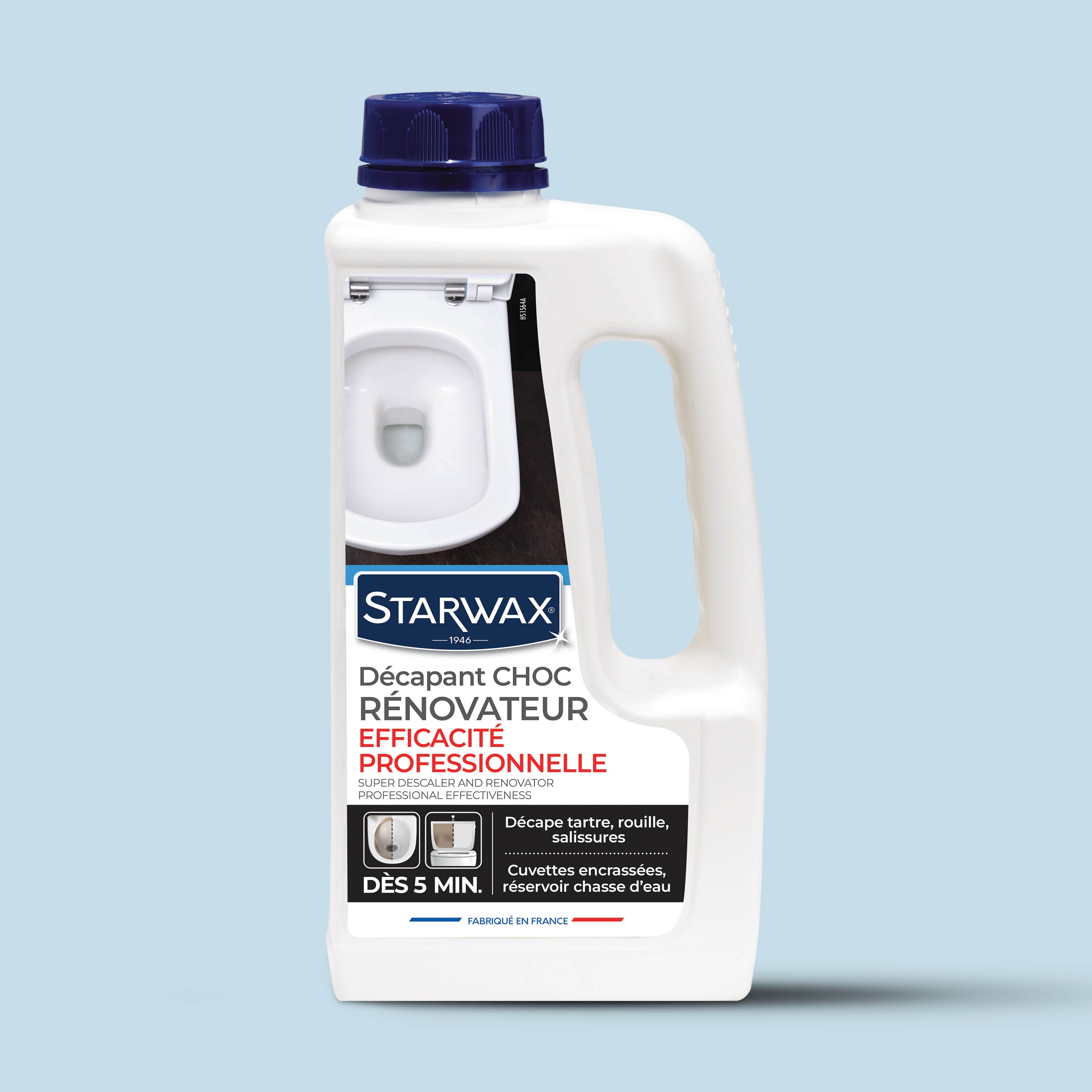 STARWAX - Décapant choc rénovateur WC - Efficacité Professionnelle 1L