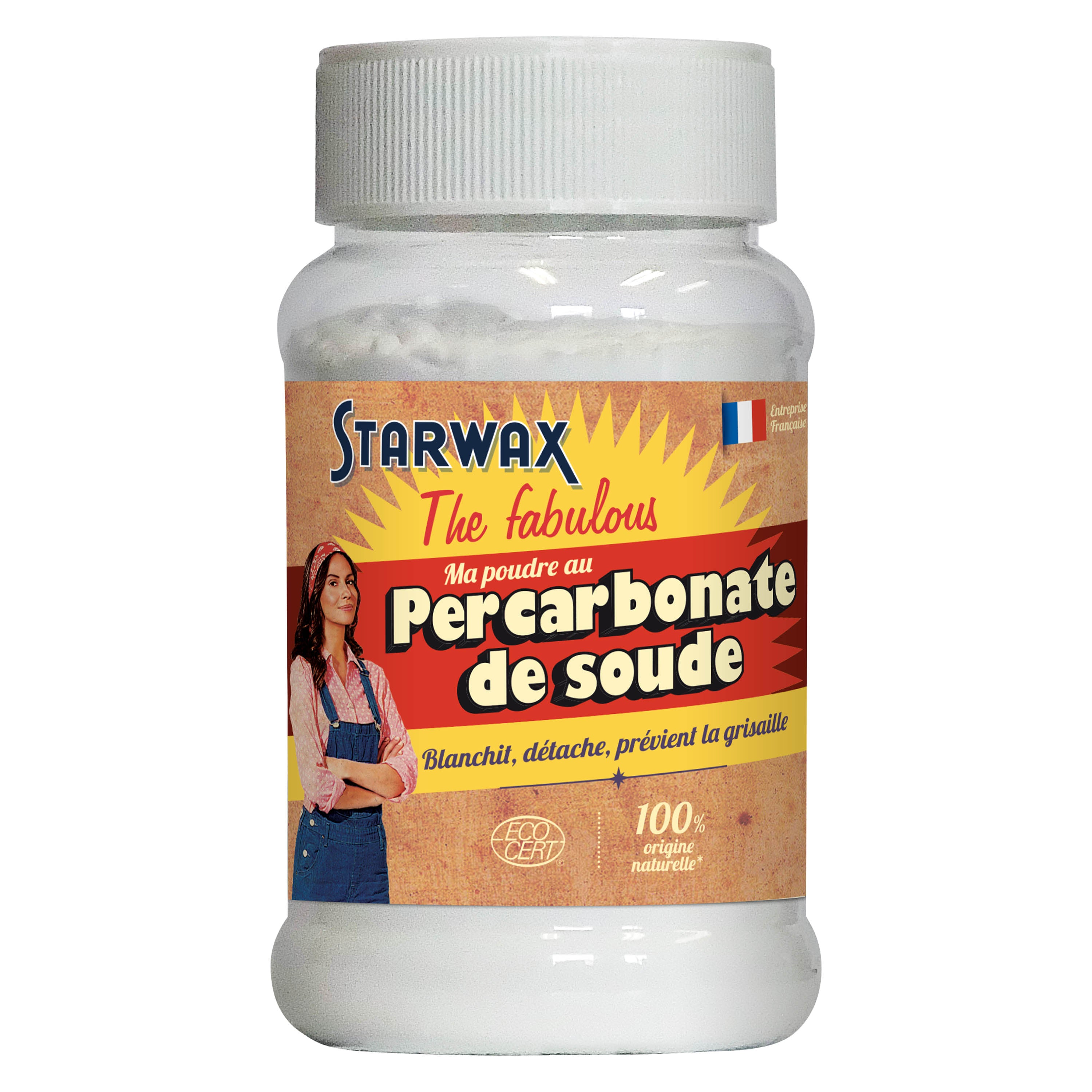 STARWAX FABULOUS - Ma poudre détachante & raviveur de blancheur au percarbonate de soude – Pot pratique 400g