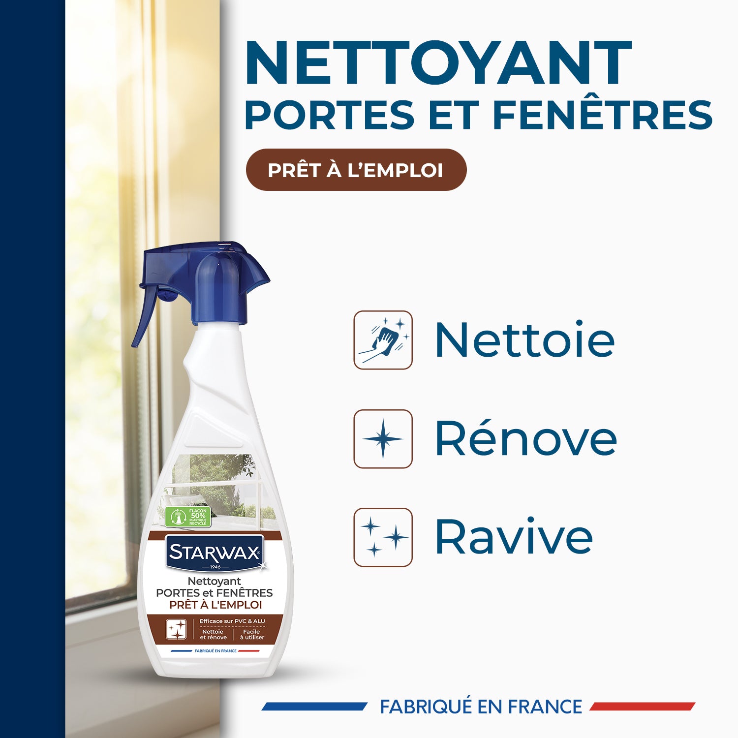 STARWAX - Nettoyant portes et fenêtres prêt à l'emploi 500ml