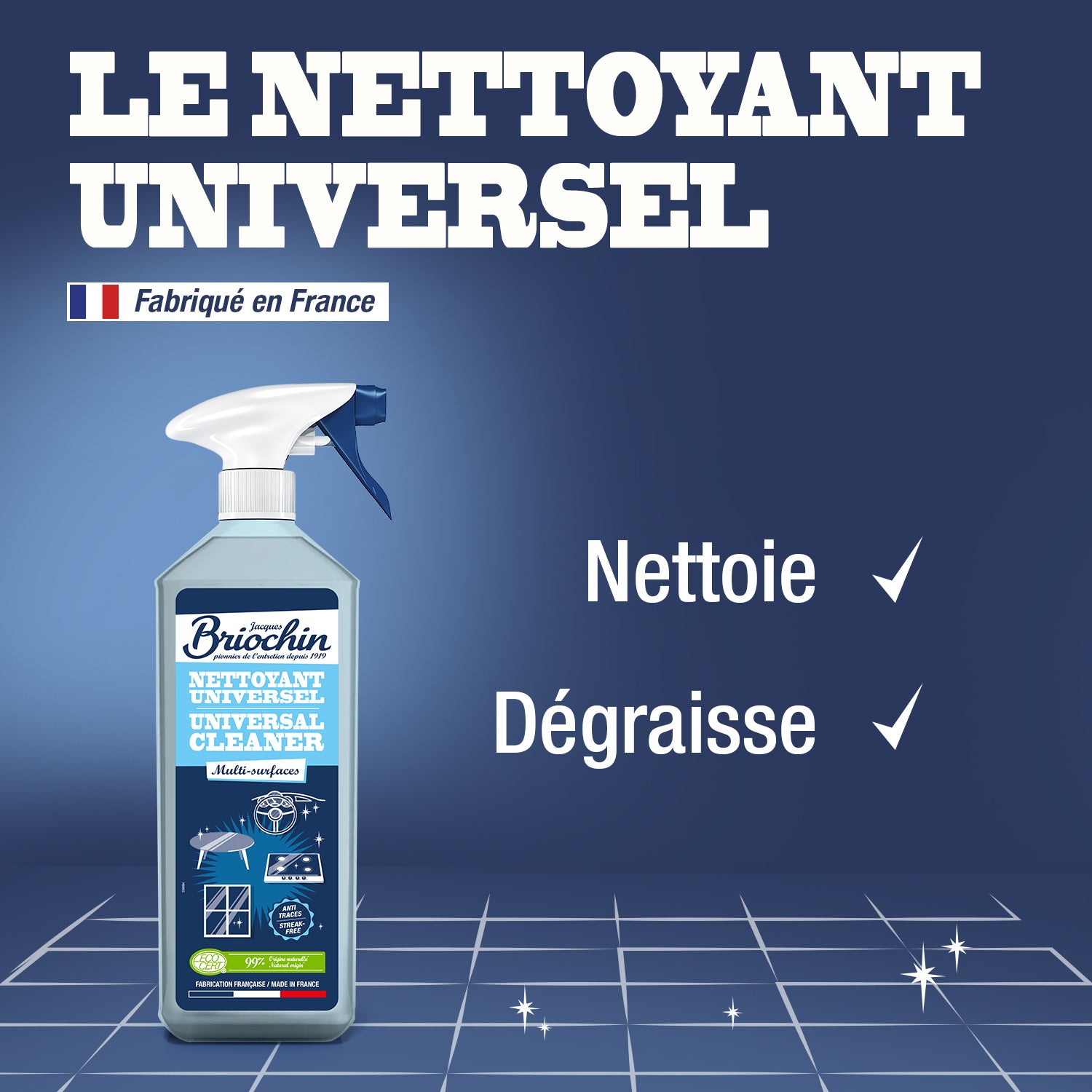 JACQUES BRIOCHIN - Nettoyant universel anti-traces prêt à l'emploi 1L 1L