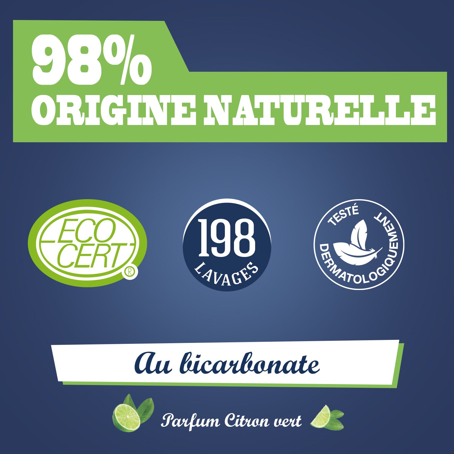 JACQUES BRIOCHIN - Recharge Liquide Vaisselle Mains Bicarbonate de soude & Citron vert 450ml Citron Vert
