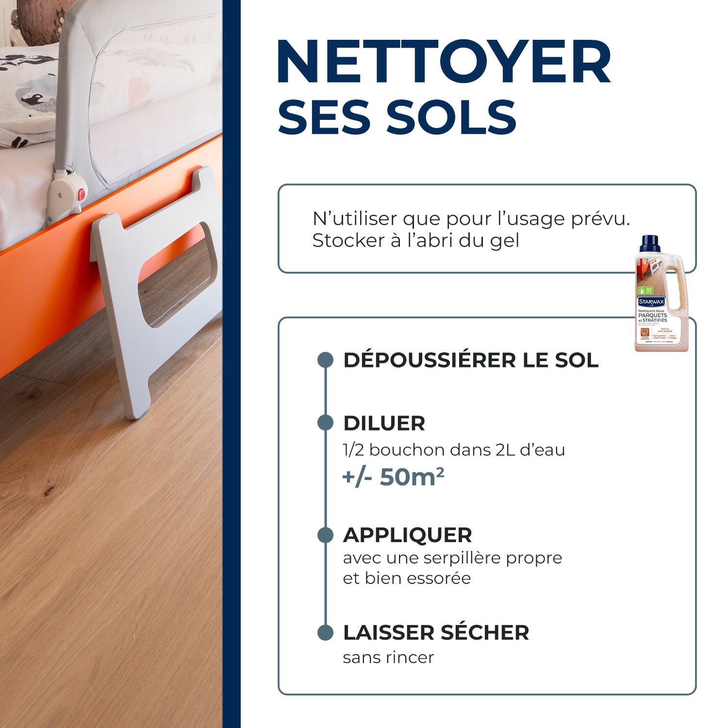 STARWAX - Nettoyant doux pour parquets et sols stratifiés
 1L