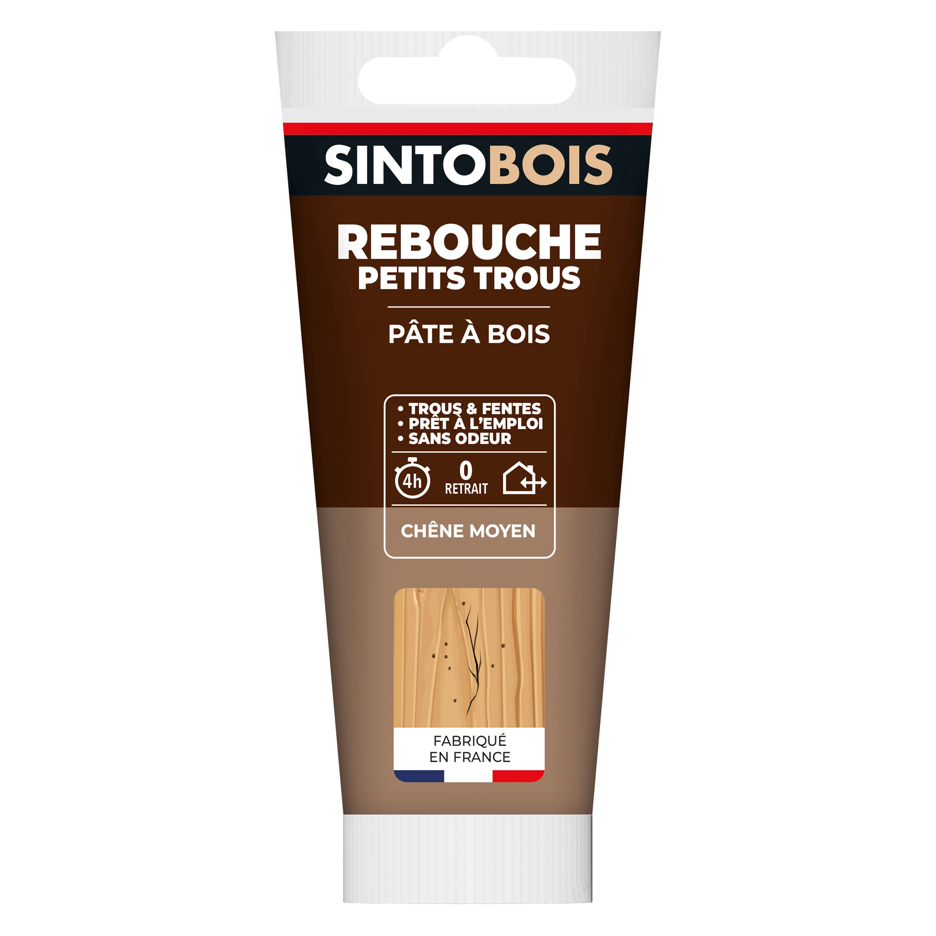 SINTO - Rebouche imperfections -  Pâte à bois naturel 80g Blanc