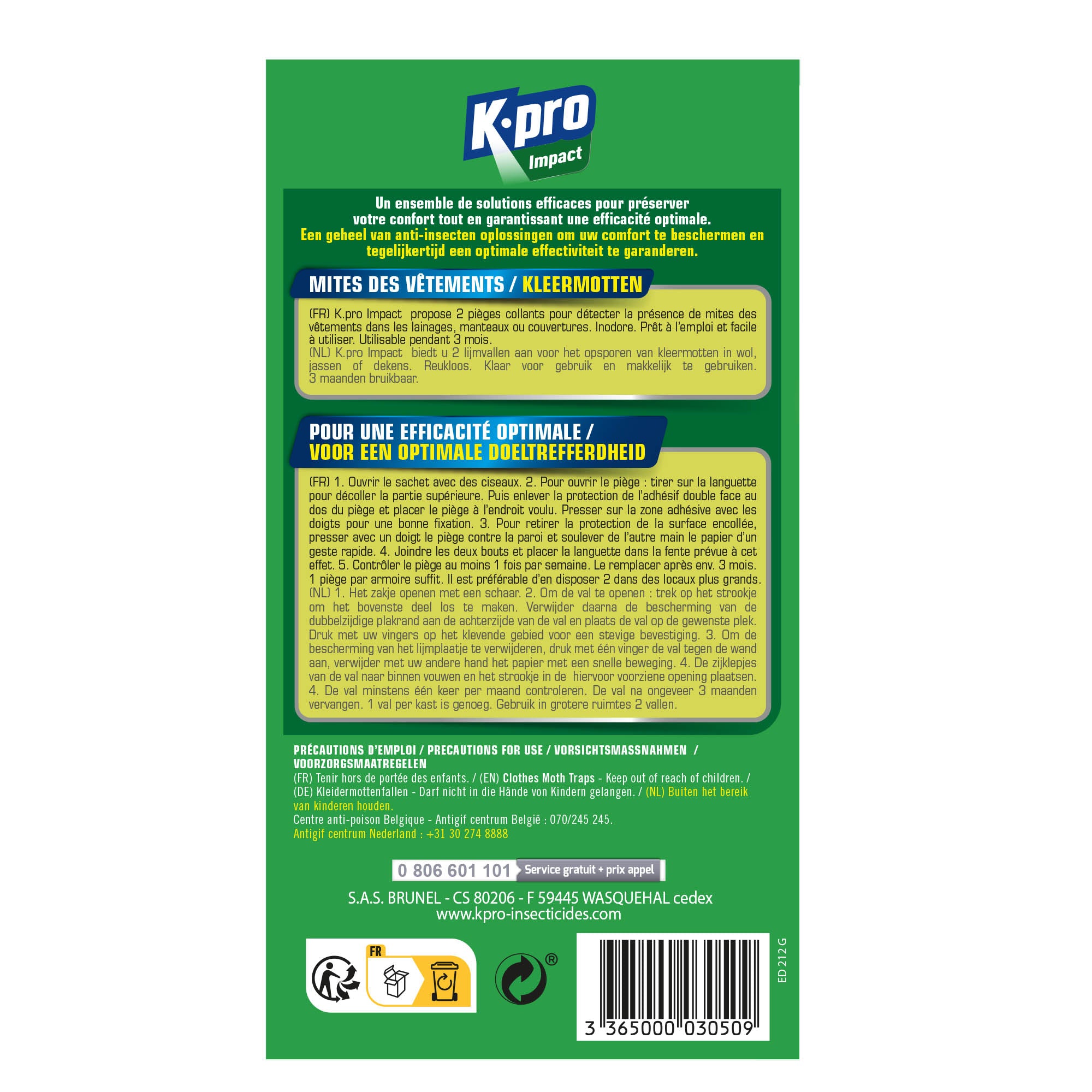 K.PRO - Pièges de détection des mites des vêtements
 X2
