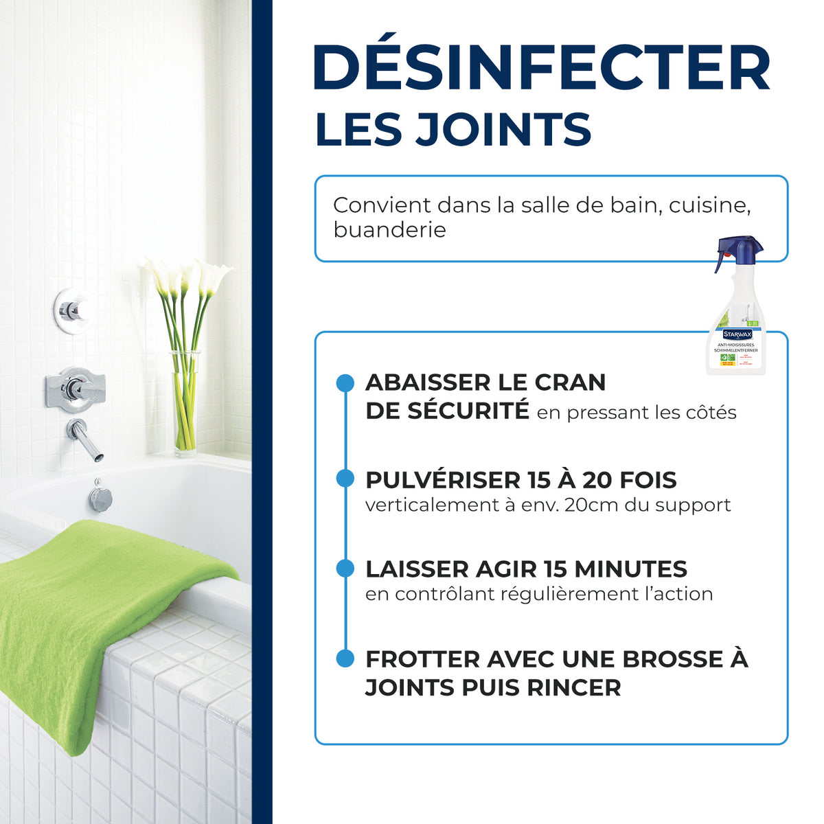 STARWAX - Anti-moisissures pour joints et salle de bains 500ml