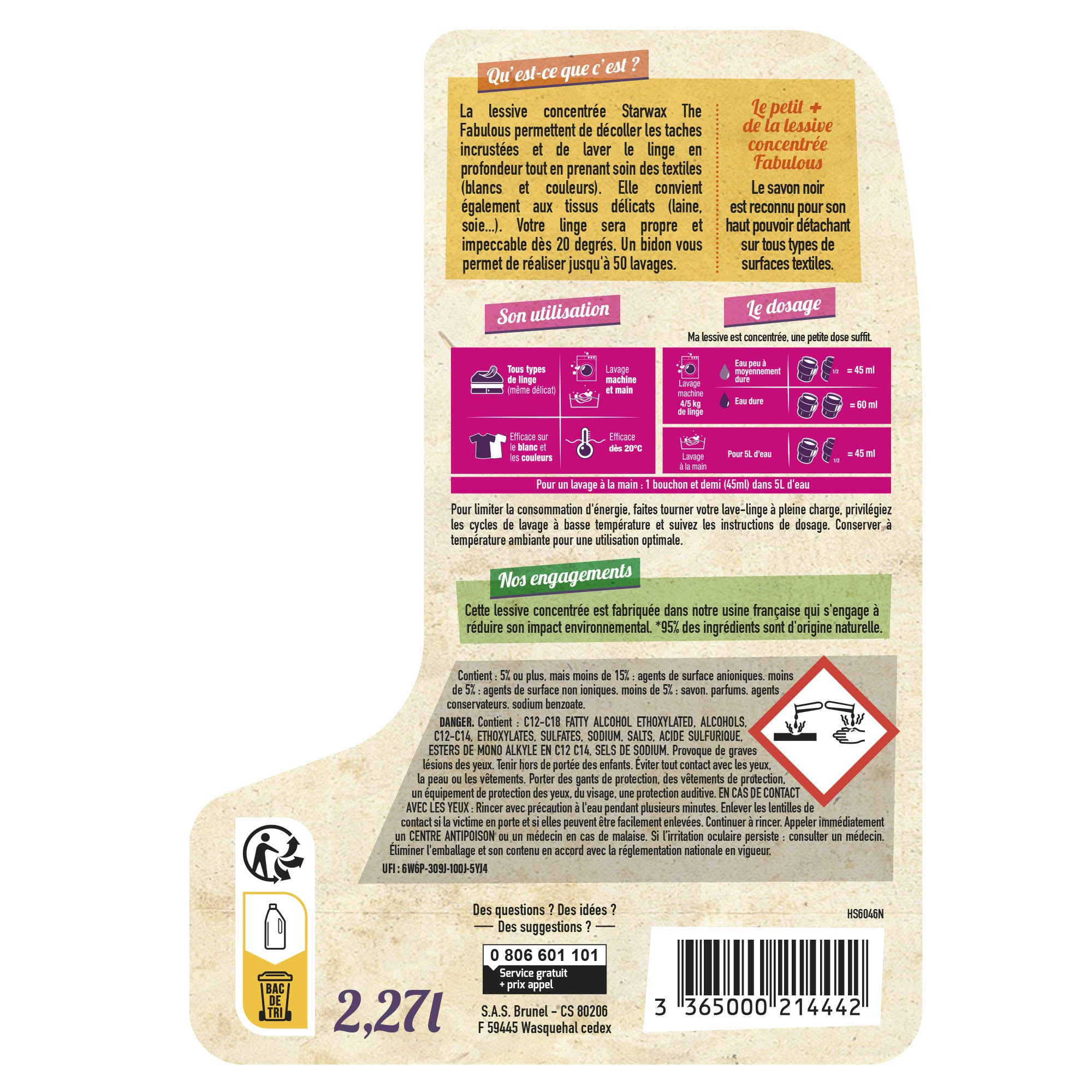 STARWAX FABULOUS - Lessive textile 1,5L