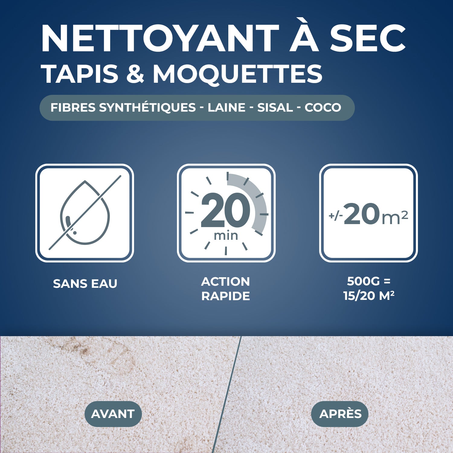 STARWAX - Nettoyant à sec pour tapis et moquettes
 500g