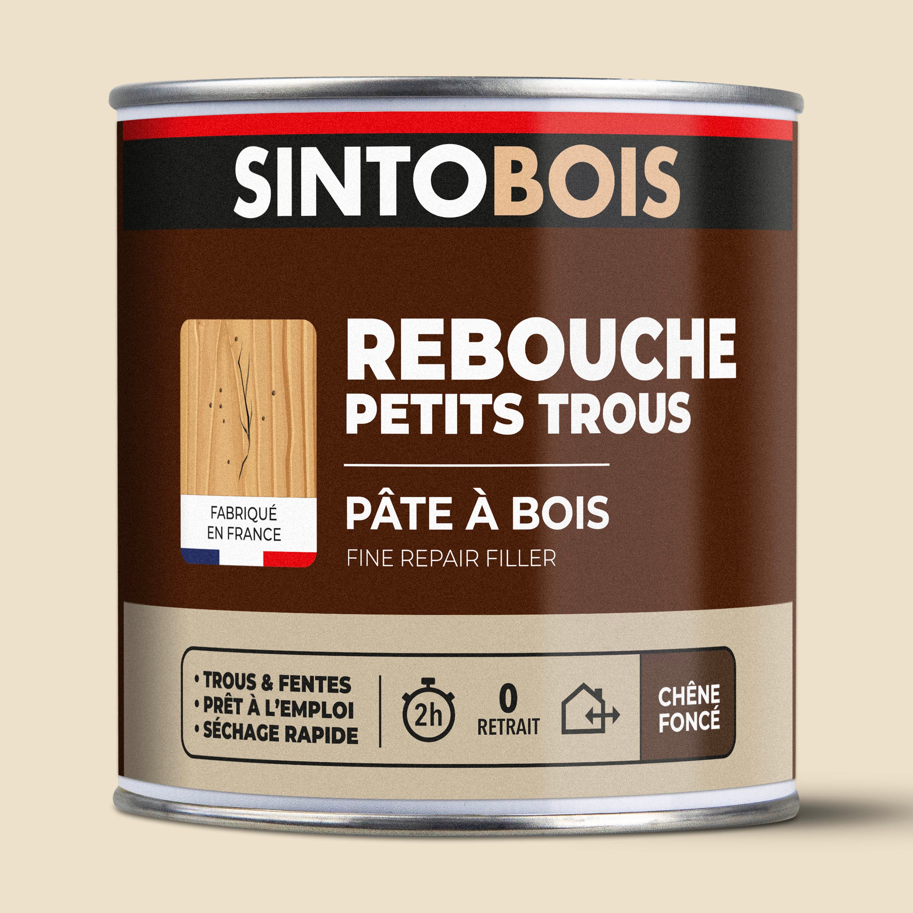 SINTO - Pâte à bois tradition 550ml Chêne clair