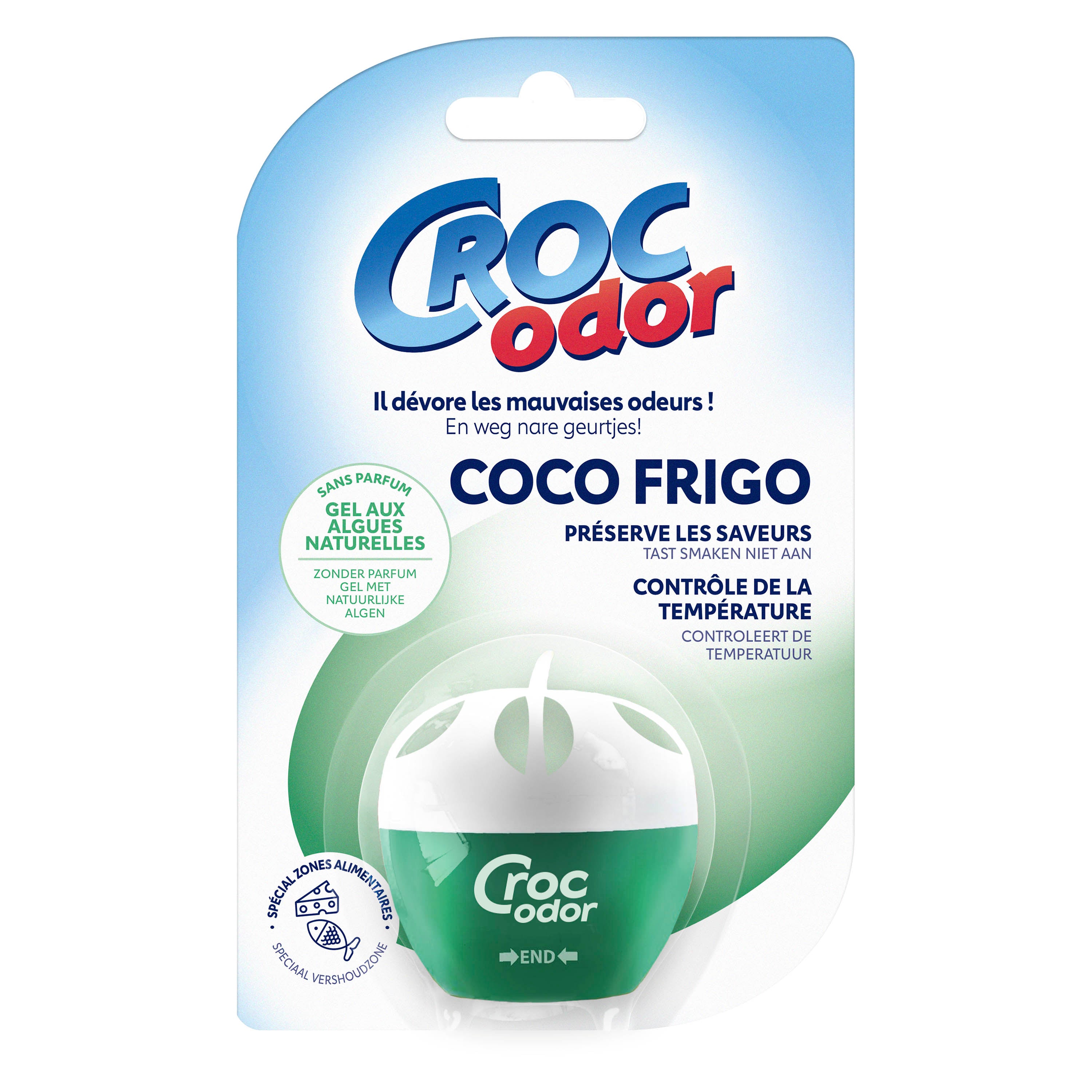 CROC ODOR - Absorbeur d'odeurs Frigo 33g Sans parfum