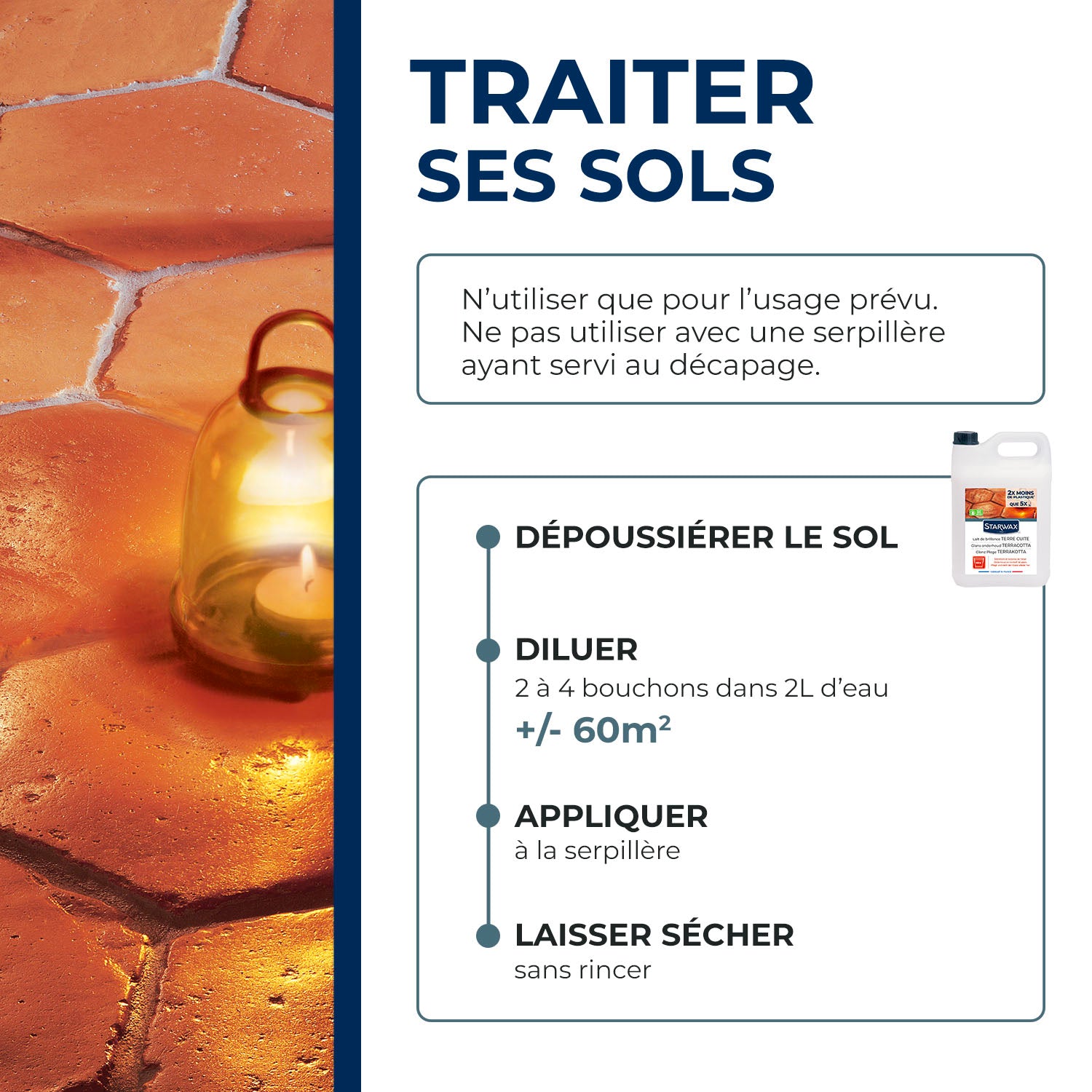 STARWAX - Lait de brillance pour tomettes et terres cuites
 1L