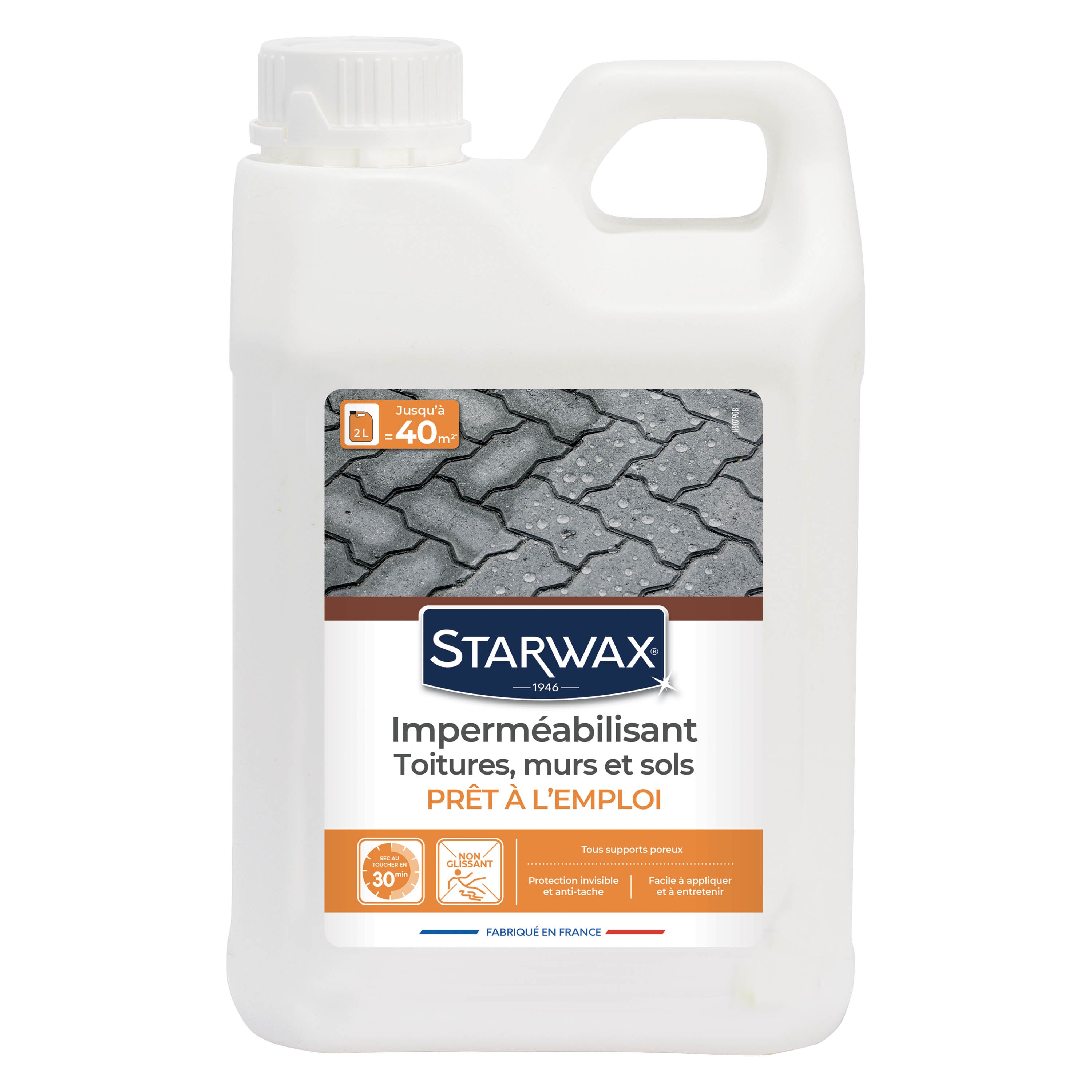 STARWAX - Imperméabilisant eau et graisses pour toitures, murs et sols extérieurs 1L