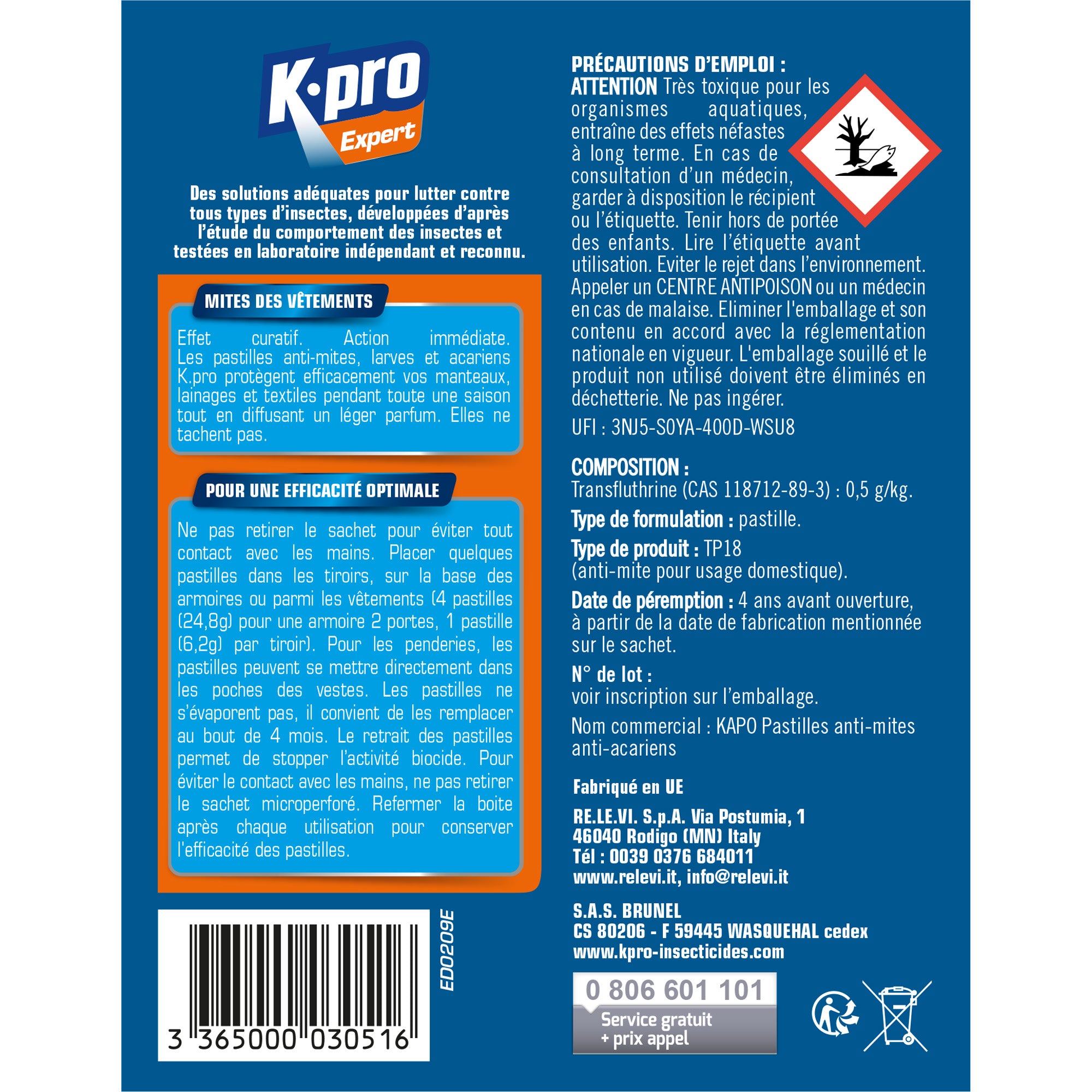 K.PRO - Pastilles mites des vêtements
 X20