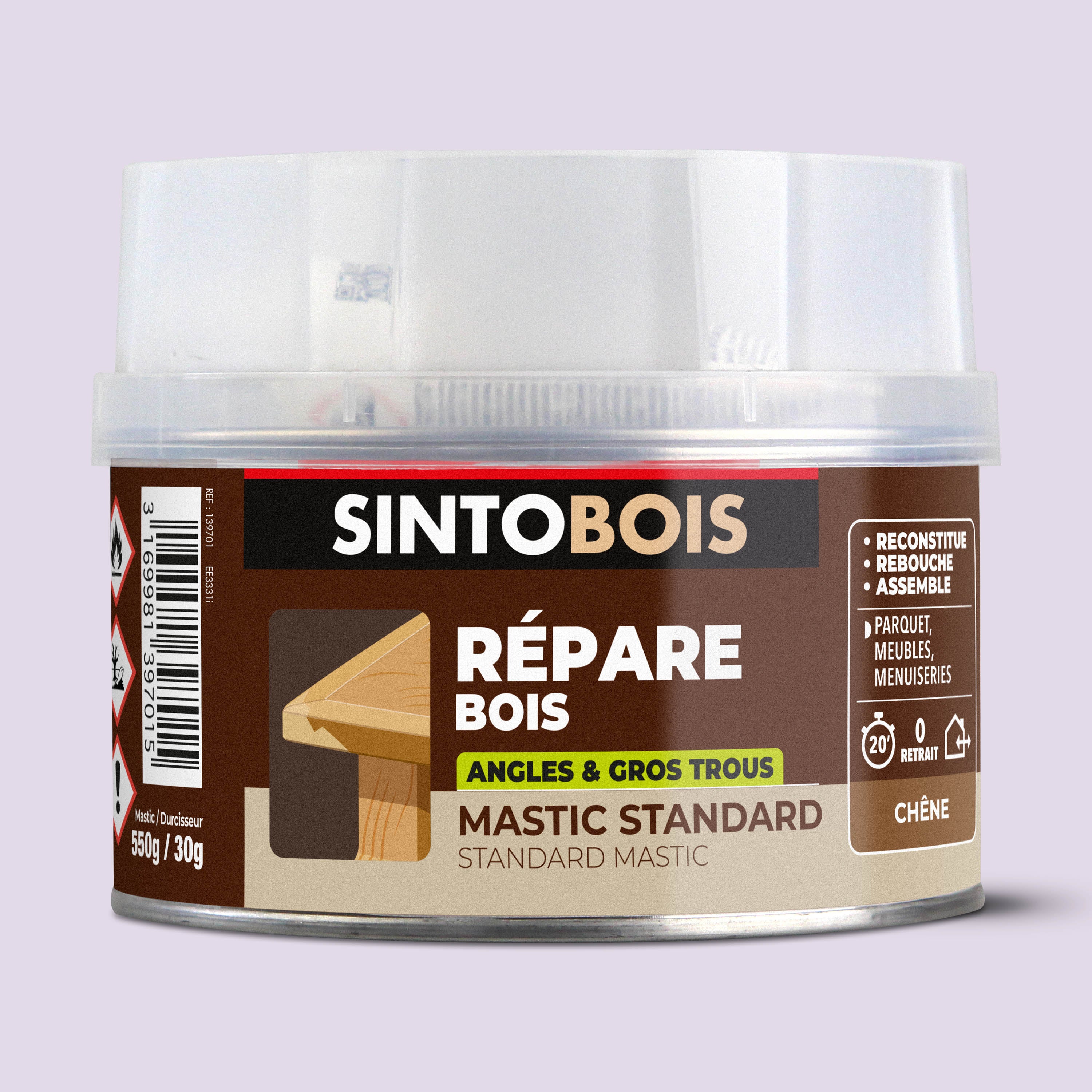 SINTO - Reconstitue angles et gros trous 500ml Chêne