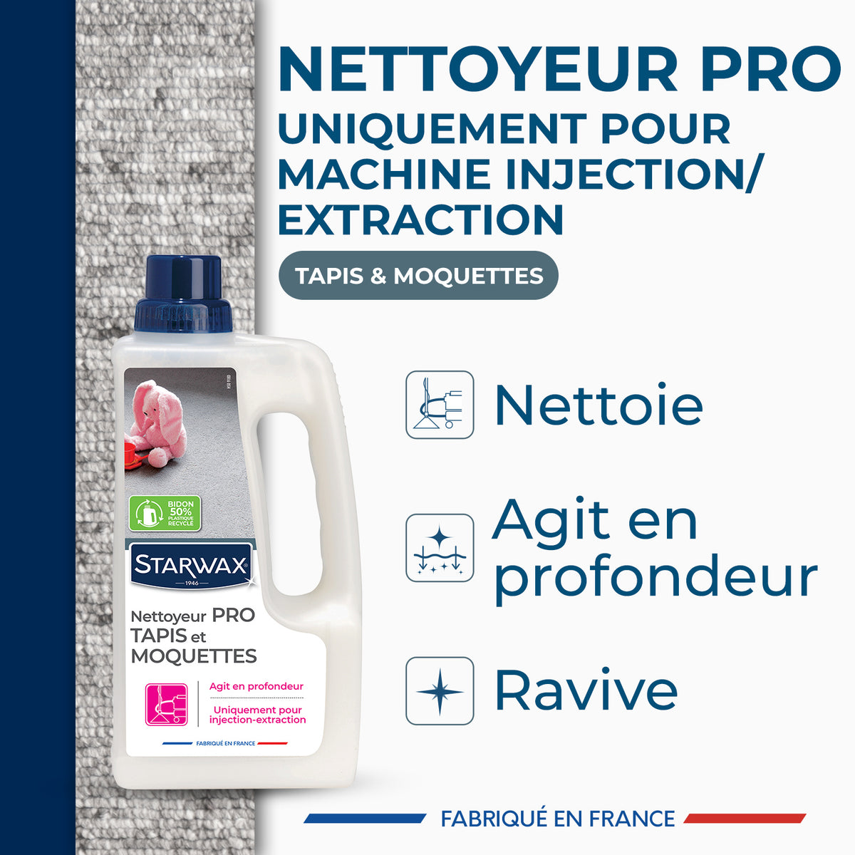 STARWAX - Nettoyant méthode "pro" pour tapis et moquettes 1L