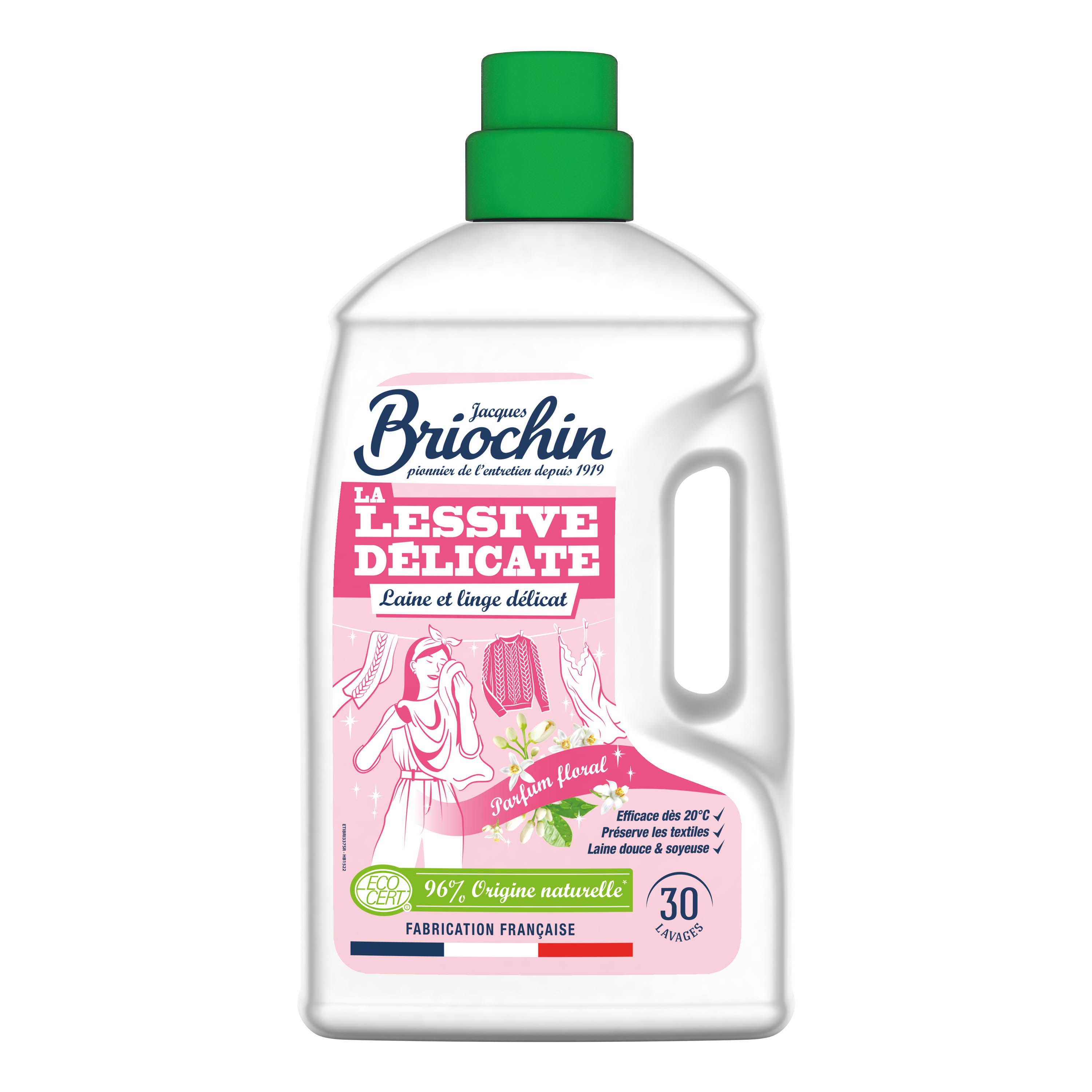 JACQUES BRIOCHIN - La Lessive spécial linge délicat 1,35L Parfum floral