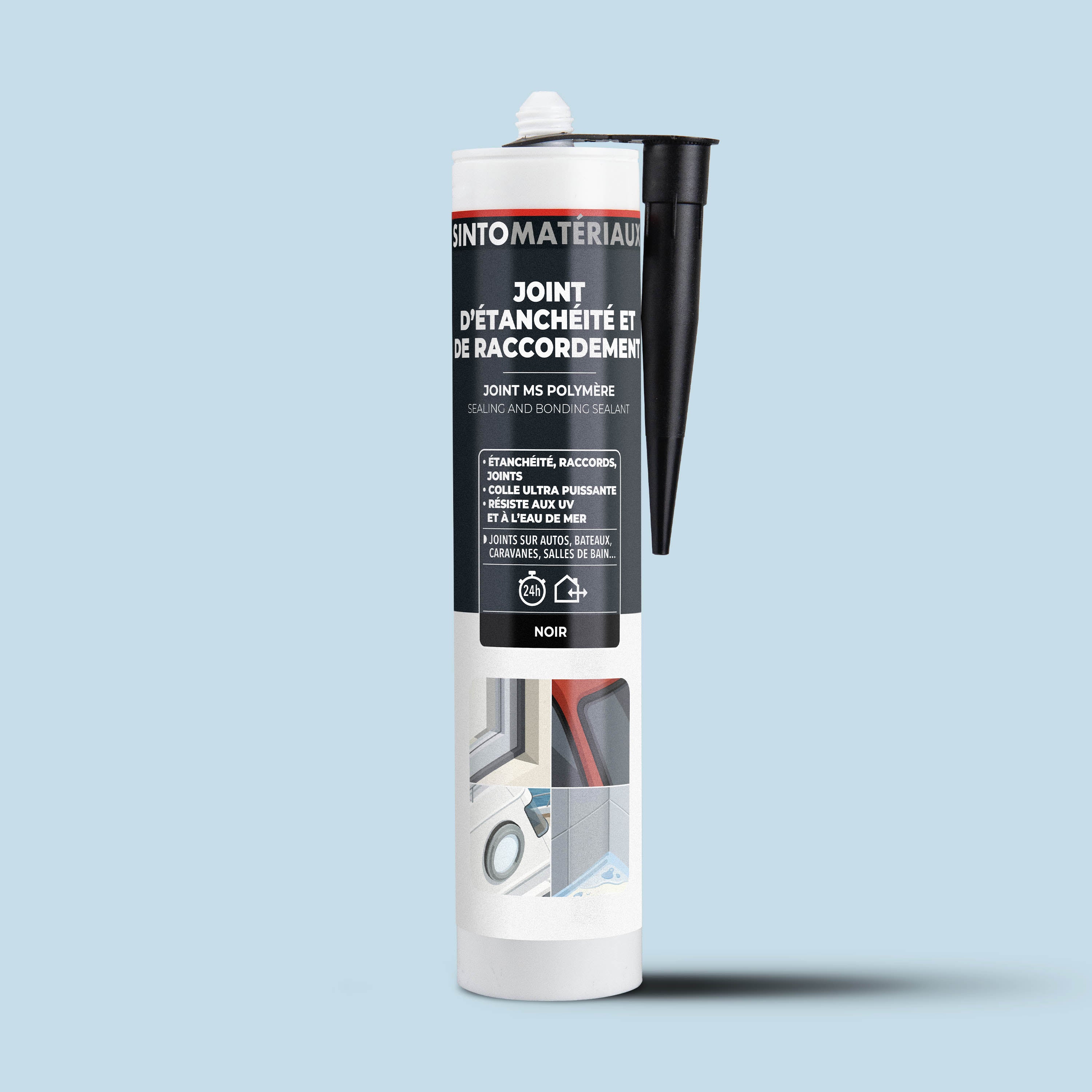 SINTO - Joint mastic auto marine 290ml Blanc