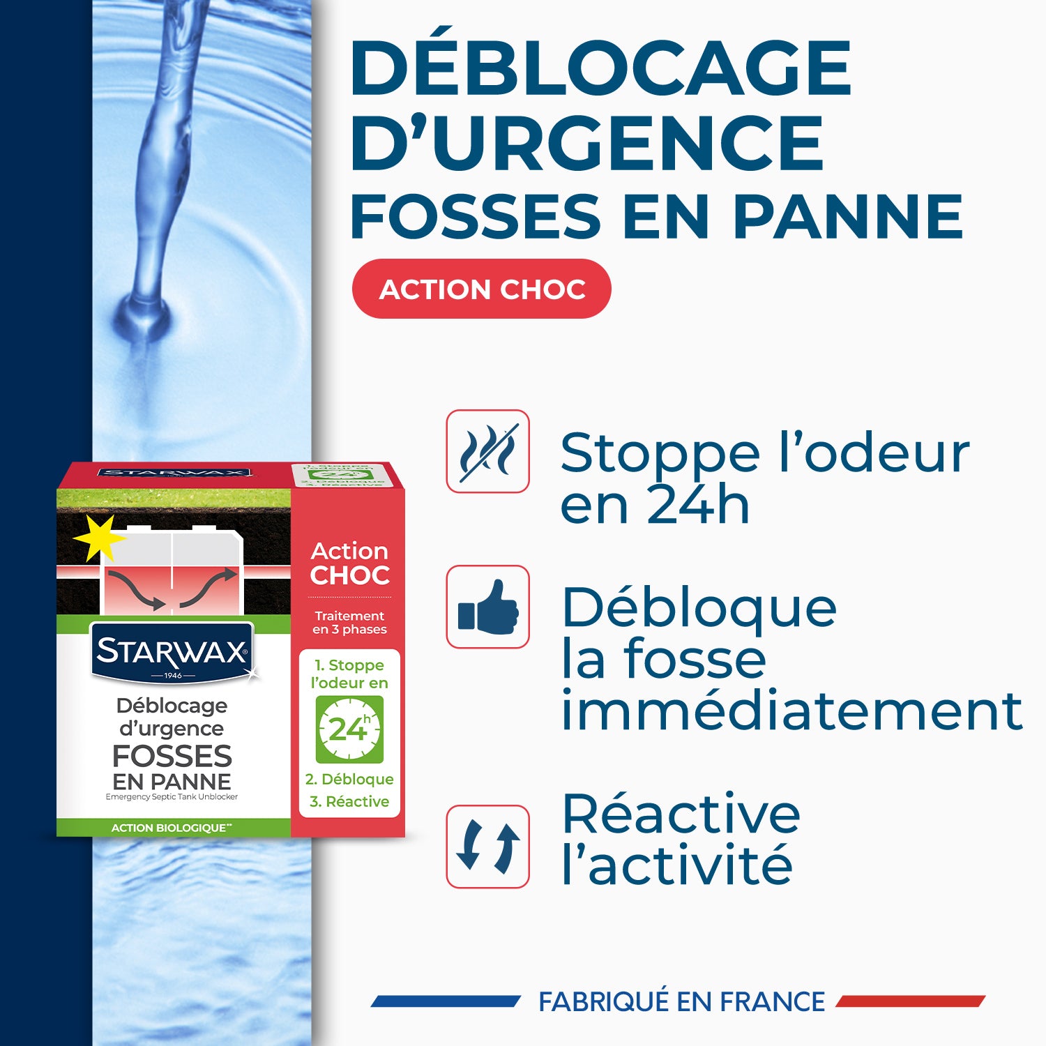 STARWAX - Déblocage d'urgence pour fosses septiques
 600g