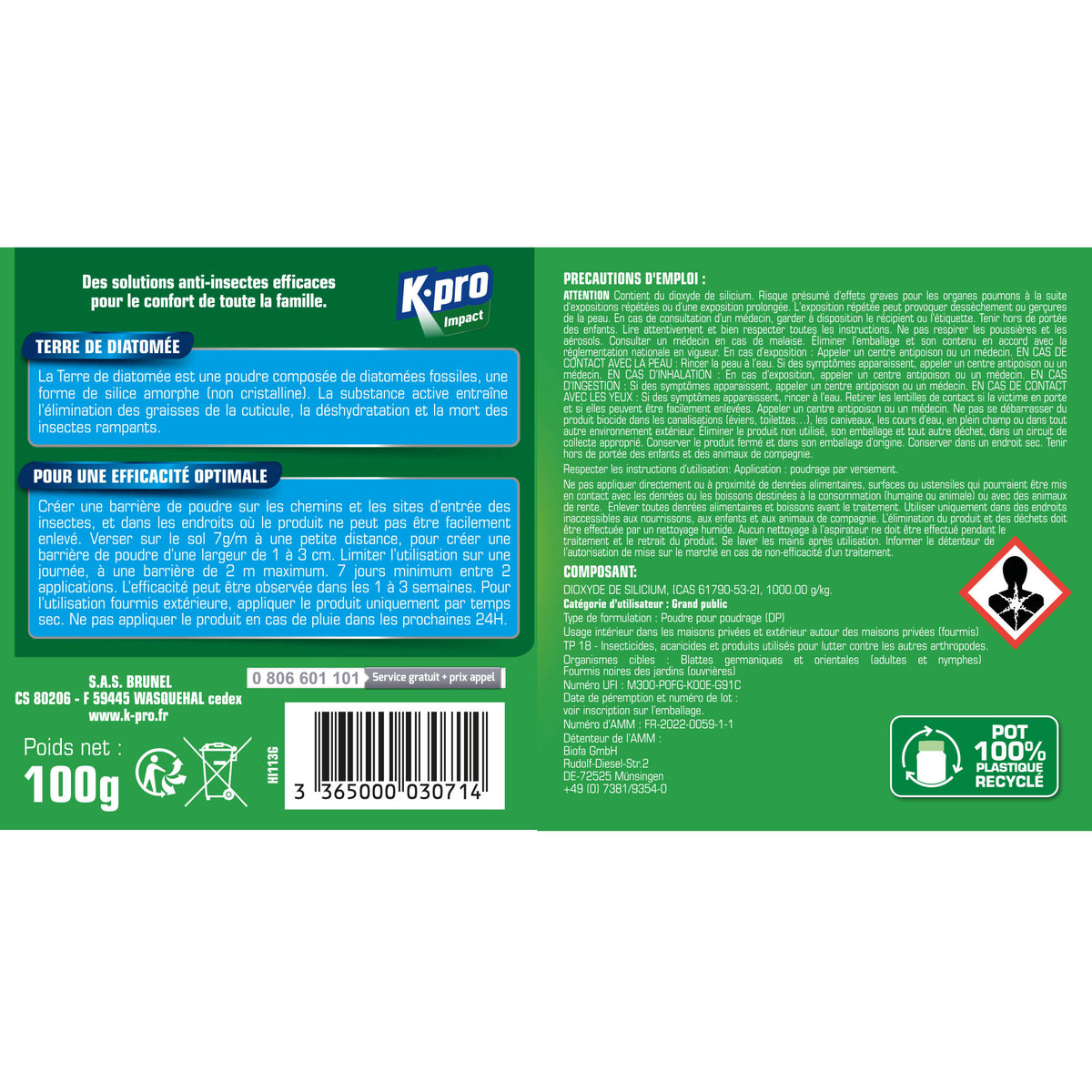 K.PRO - Terre de Diatomée
 100g 100 Gr