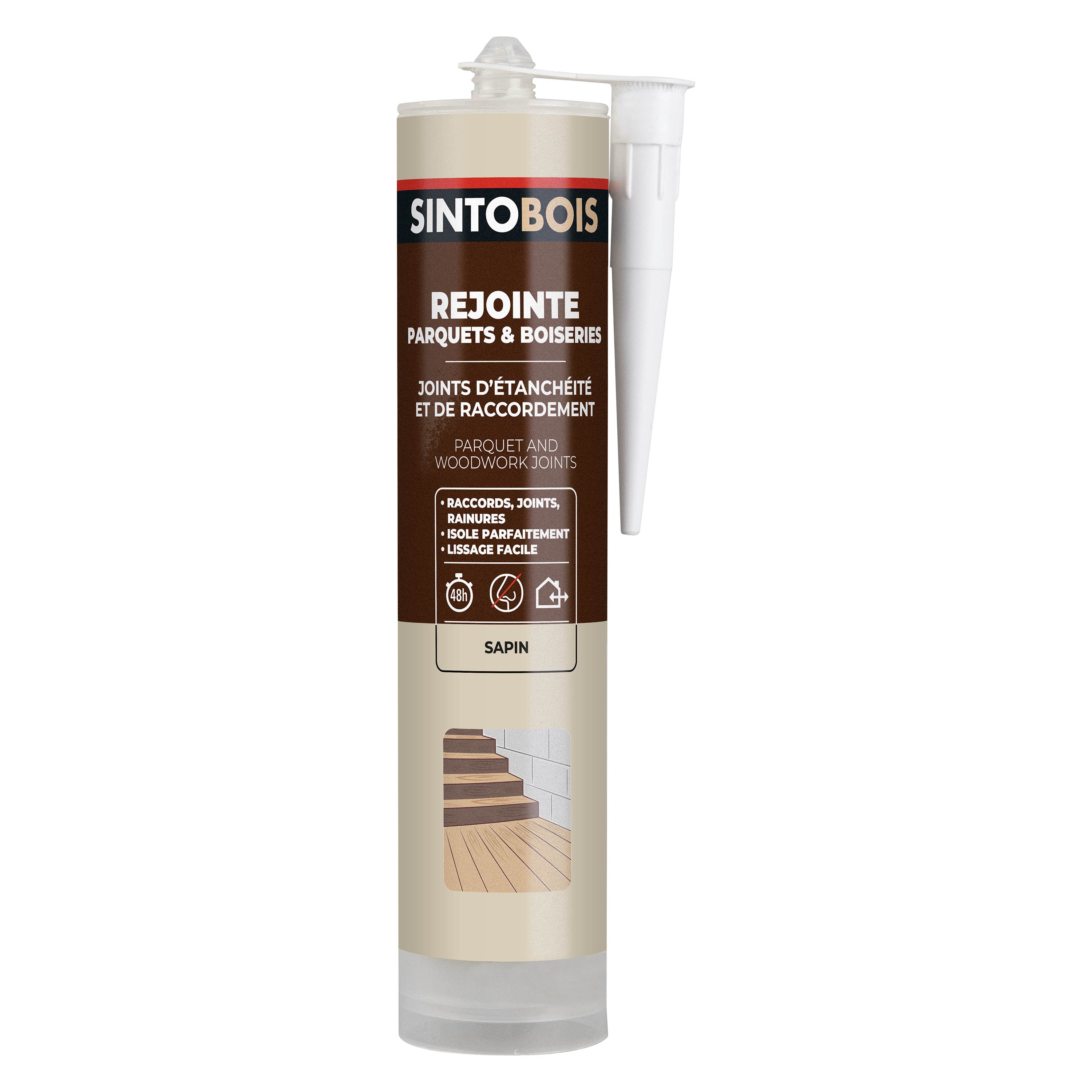 SINTO - Rejointe parquets et boiseries - Etanchéité et raccordement 310ml Chêne clair