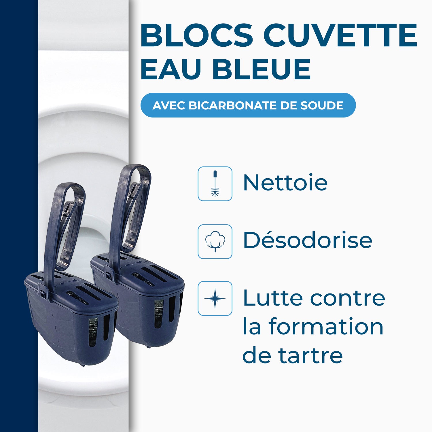 STARWAX - Blocs cuvette eau bleue pour WC
 2 x 40g