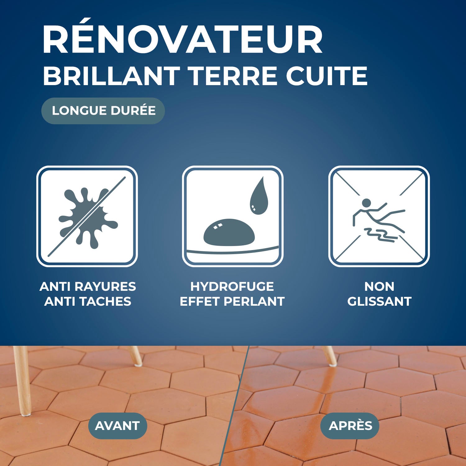 STARWAX - Rénovateur brillant protecteur pour tomettes et terres cuites 1L incolore 
 1L