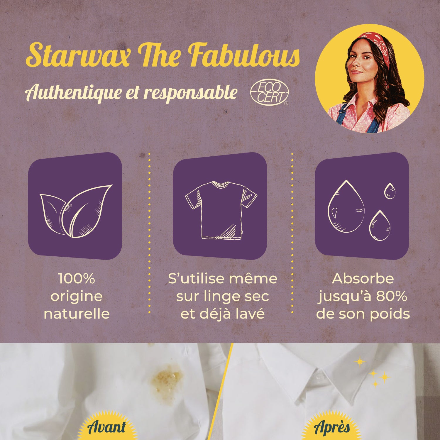 STARWAX FABULOUS - Détachant textiles - Terre de sommières 200g