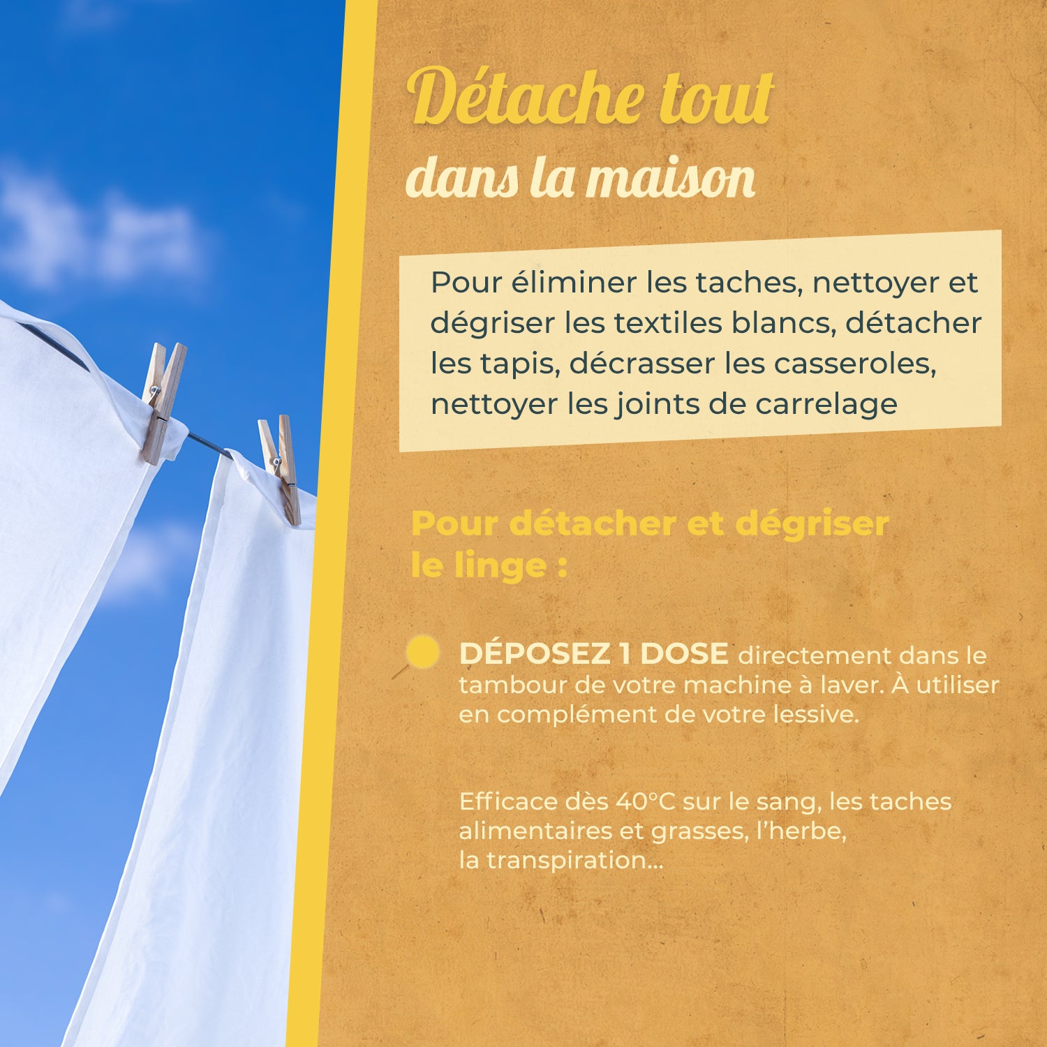 STARWAX FABULOUS - Doses prêtes à l'emploi détachantes & raviveur de blancheur – Percarbonate de Soude 20 doses