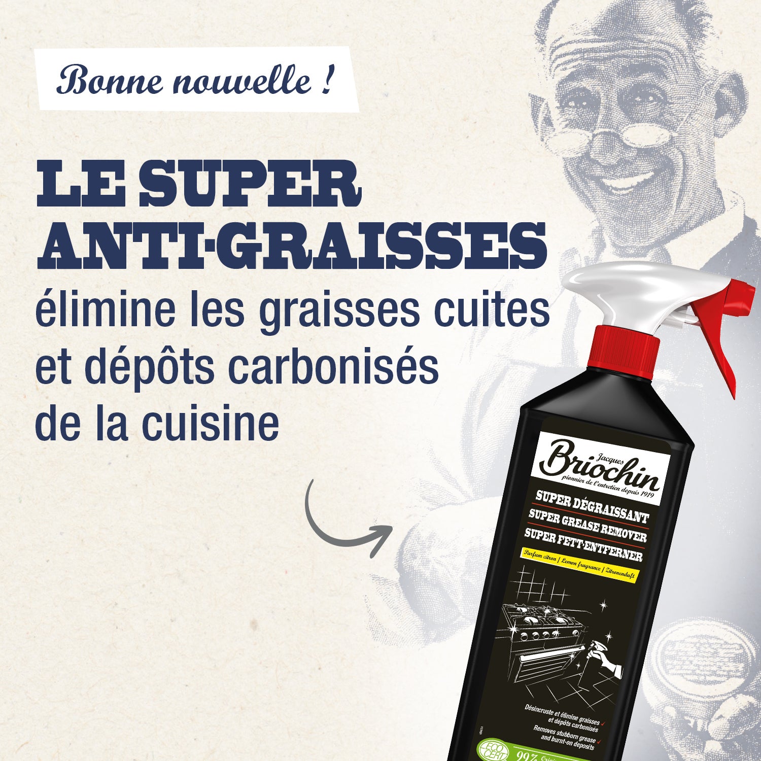 JACQUES BRIOCHIN - Super Décapant Cuisine Ultra efficace 1L 1L