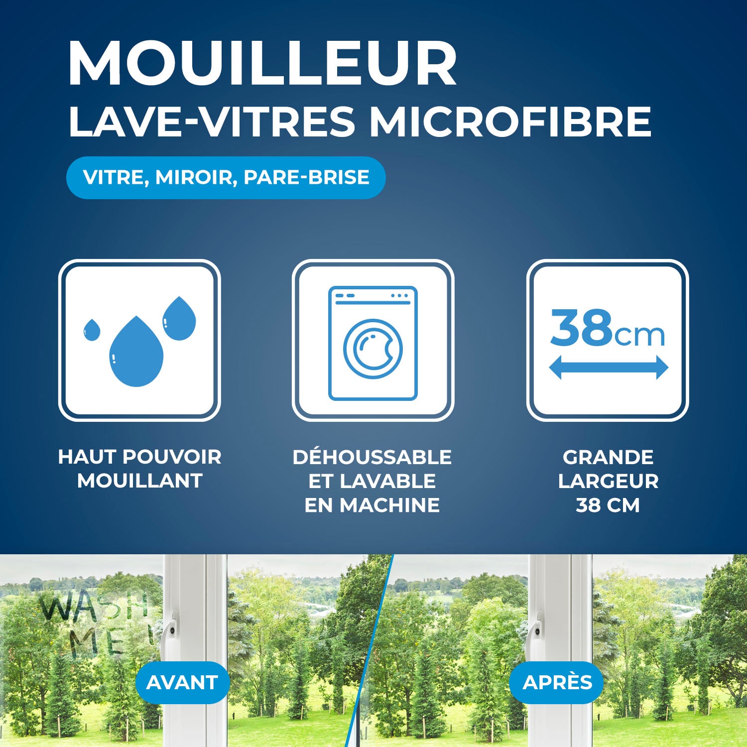 STARWAX - Mouilleur avec housse microfibre pour vitres
 X1