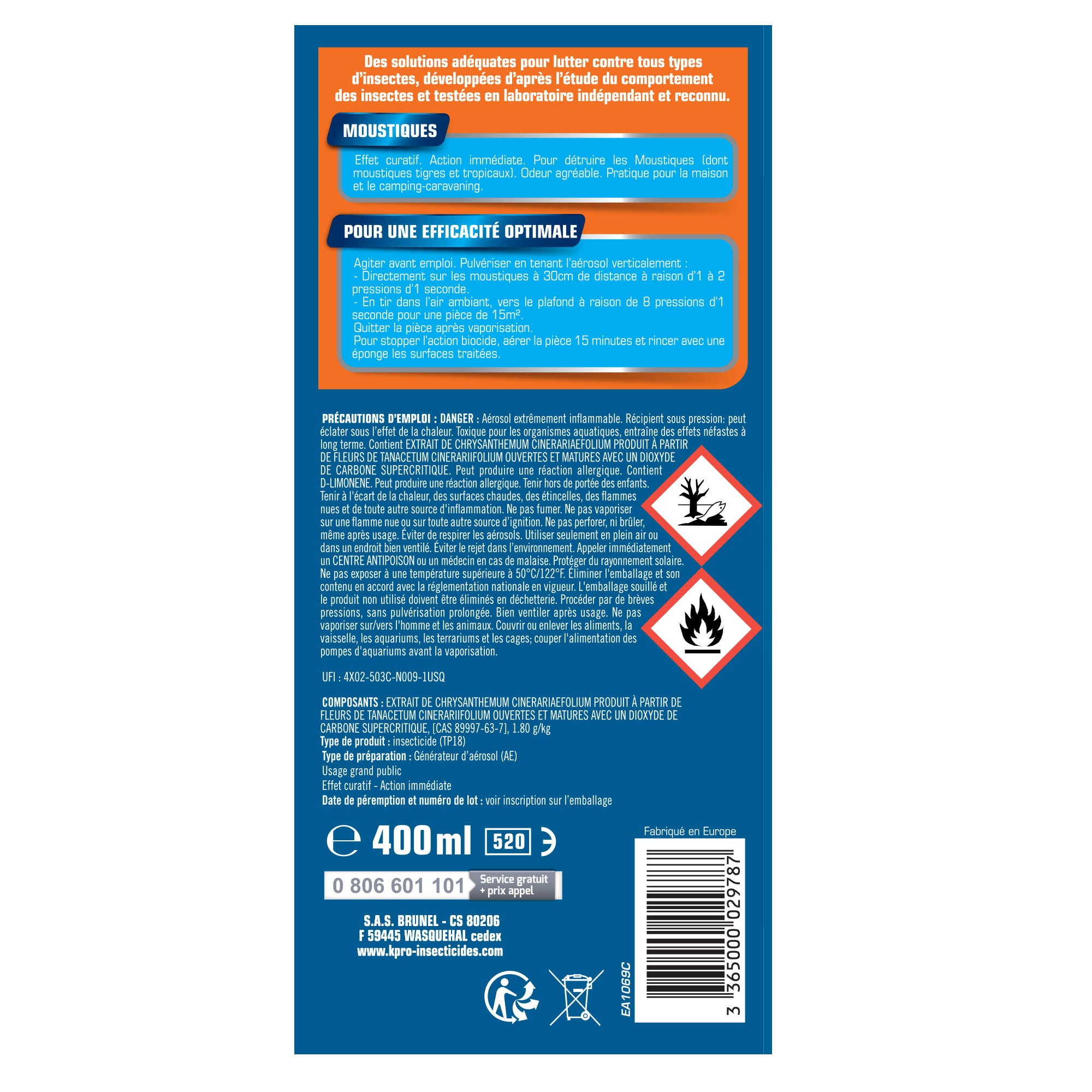 K.PRO - Aérosol anti-moustiques
 400ml