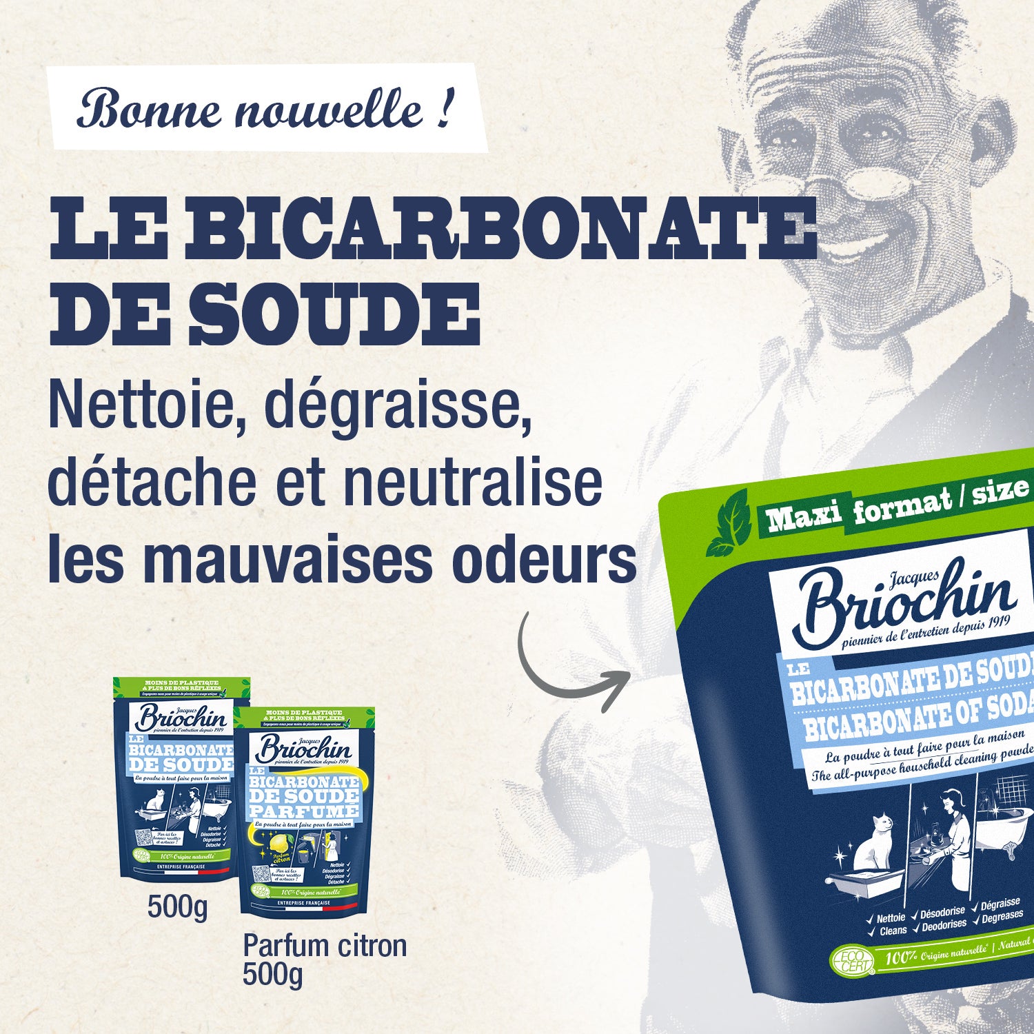 JACQUES BRIOCHIN - Le Bicarbonate de soude grand format - 900g 900g