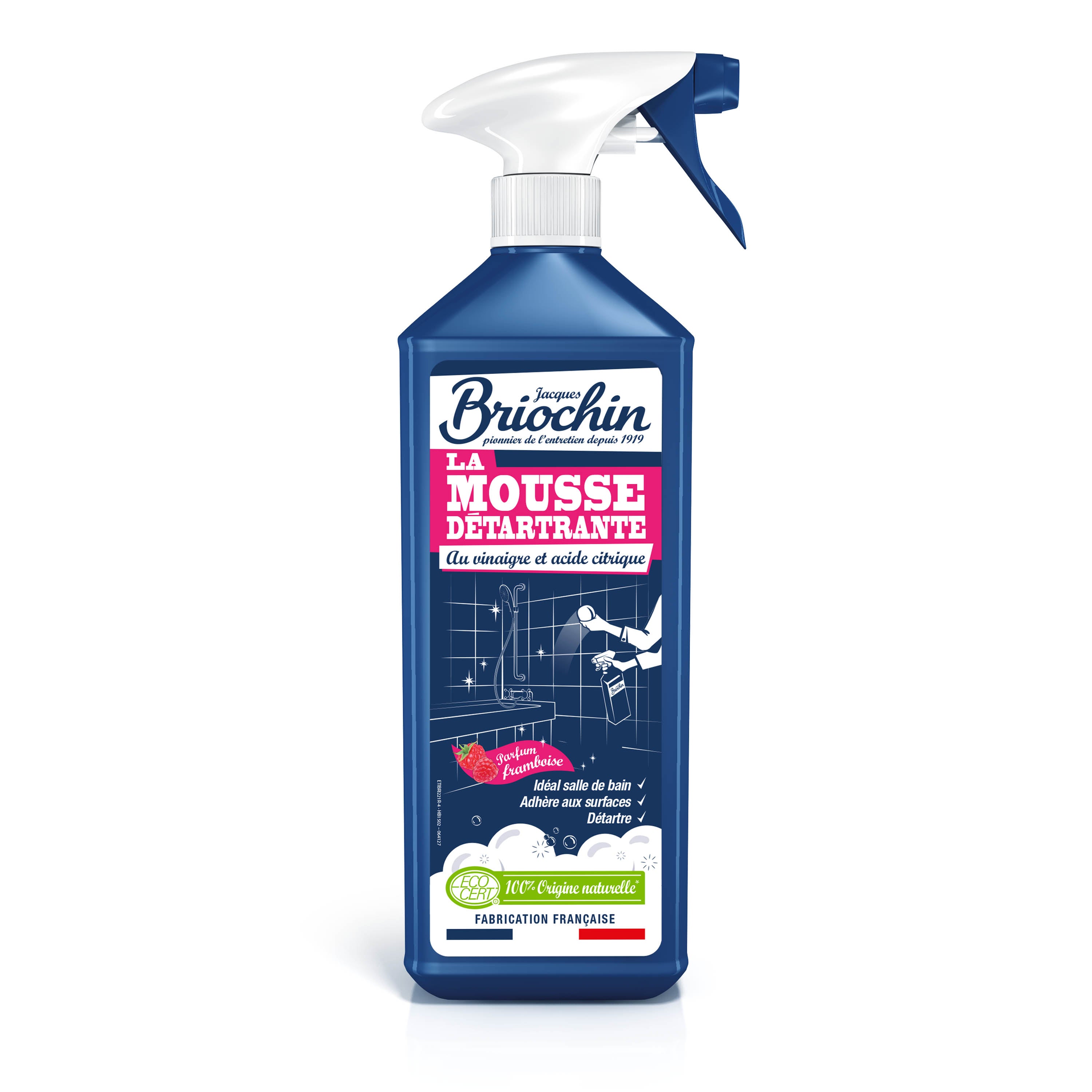 JACQUES BRIOCHIN - Mousse détartrante au vinaigre et à l'acide citrique 750ml Framboise