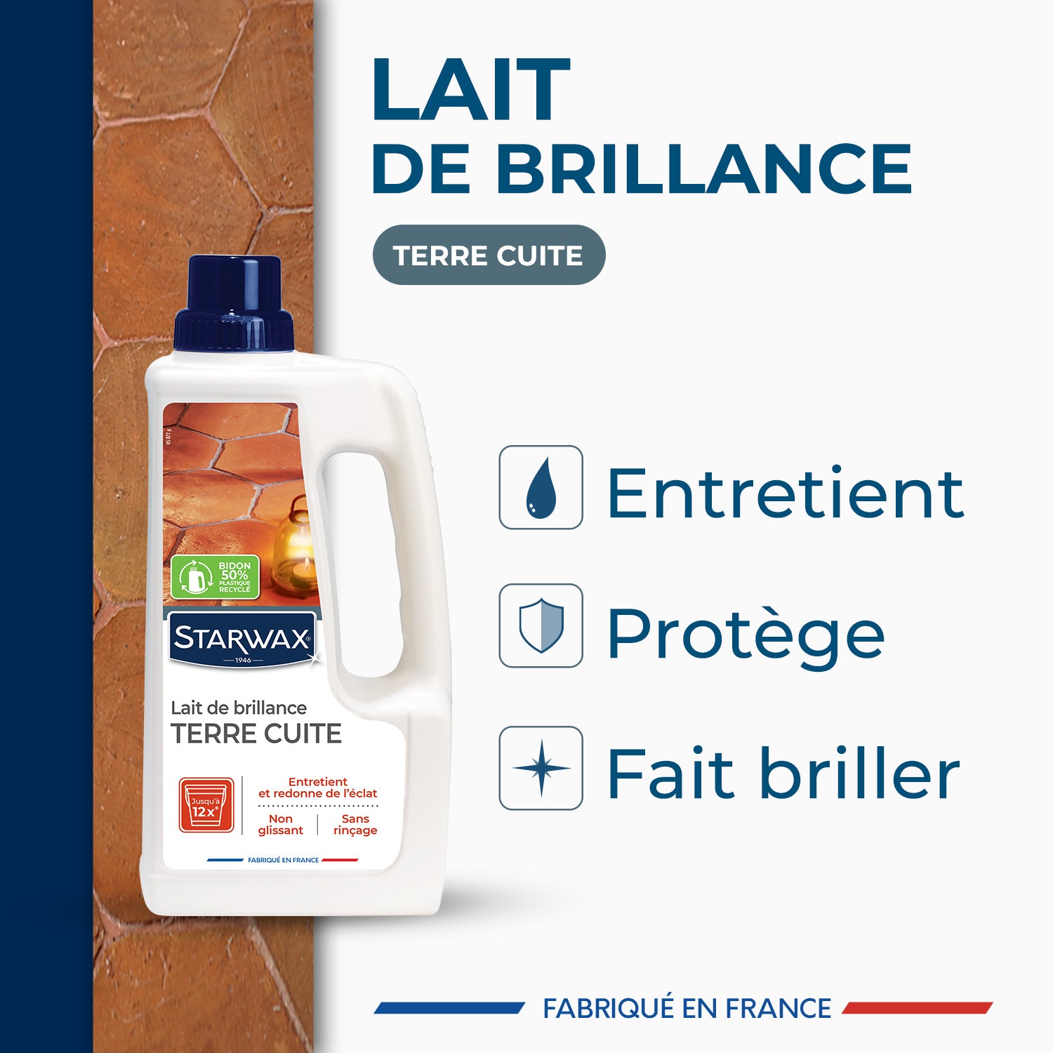 STARWAX - Lait de brillance pour tomettes et terres cuites
 1L