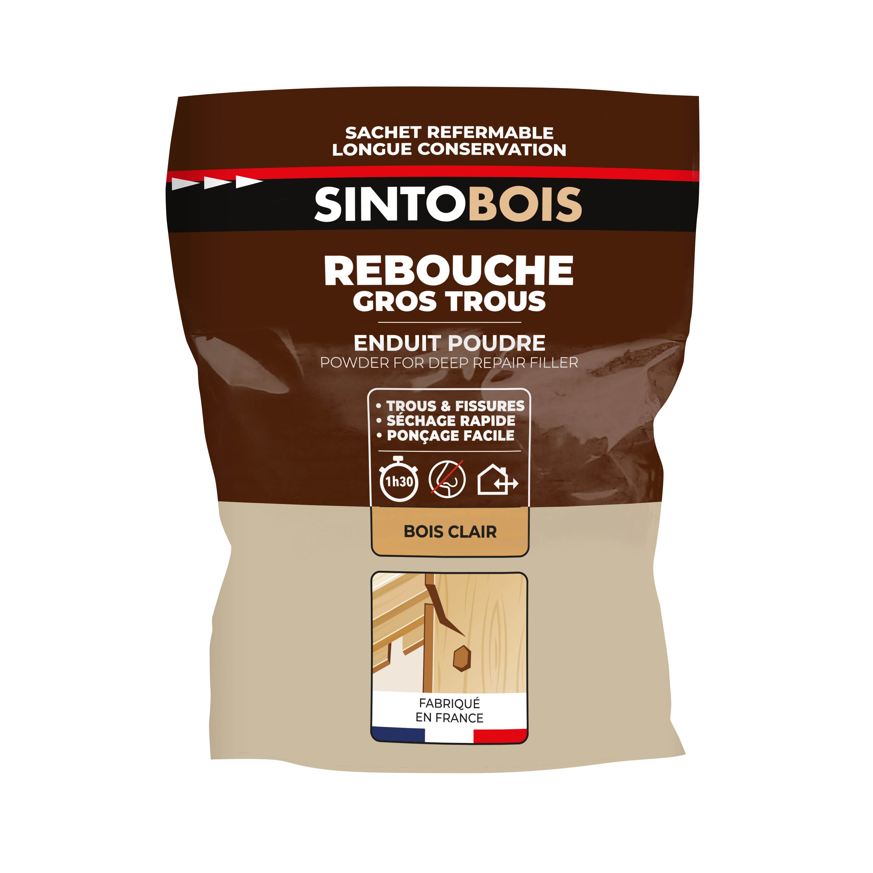 SINTO - Rebouche bois enduit poudre 1kg