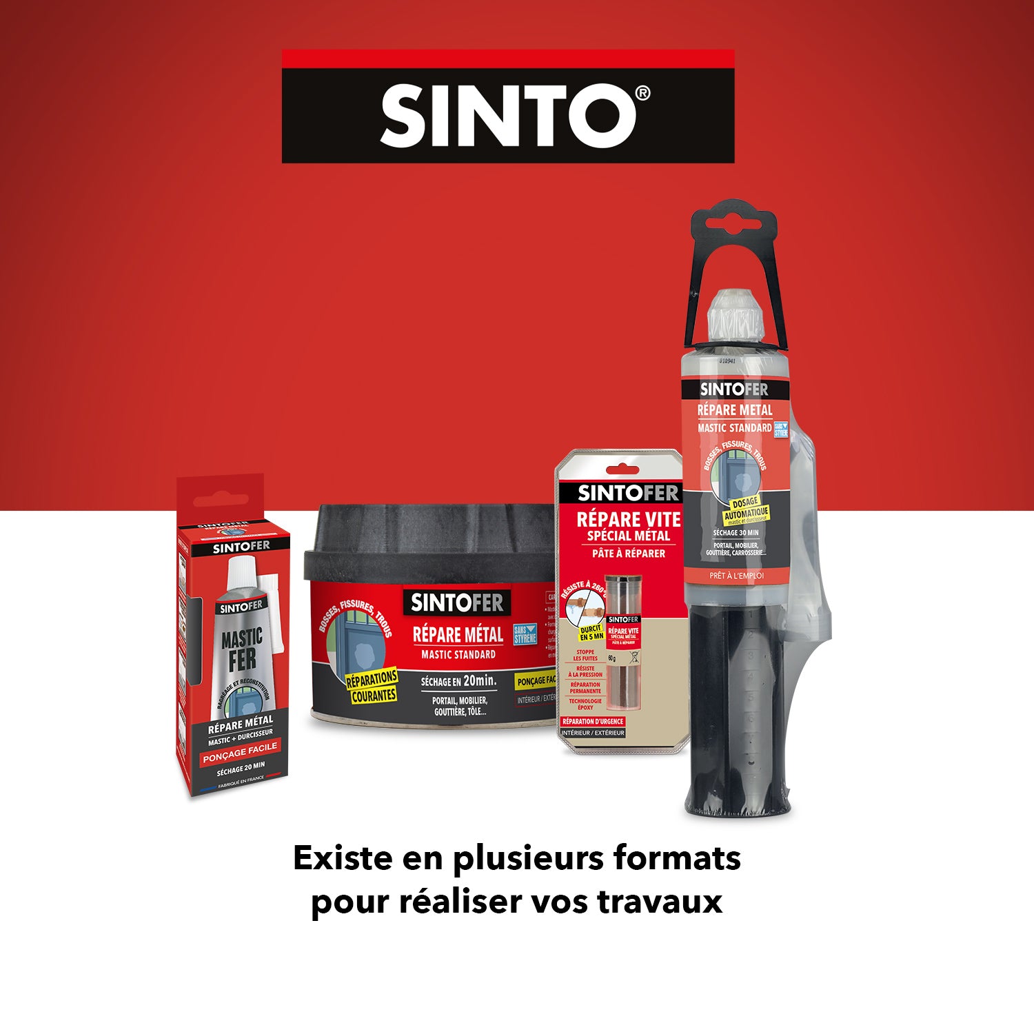 SINTO - Répare vite pâte à réparer spécial métal 60g