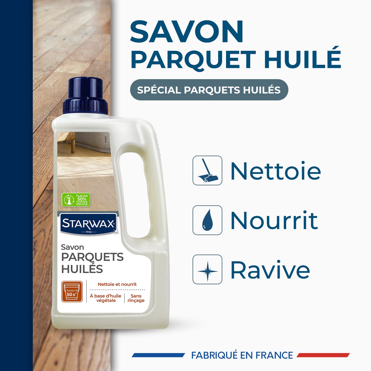 STARWAX - Savon d'entretien pour parquets huilés
 1L