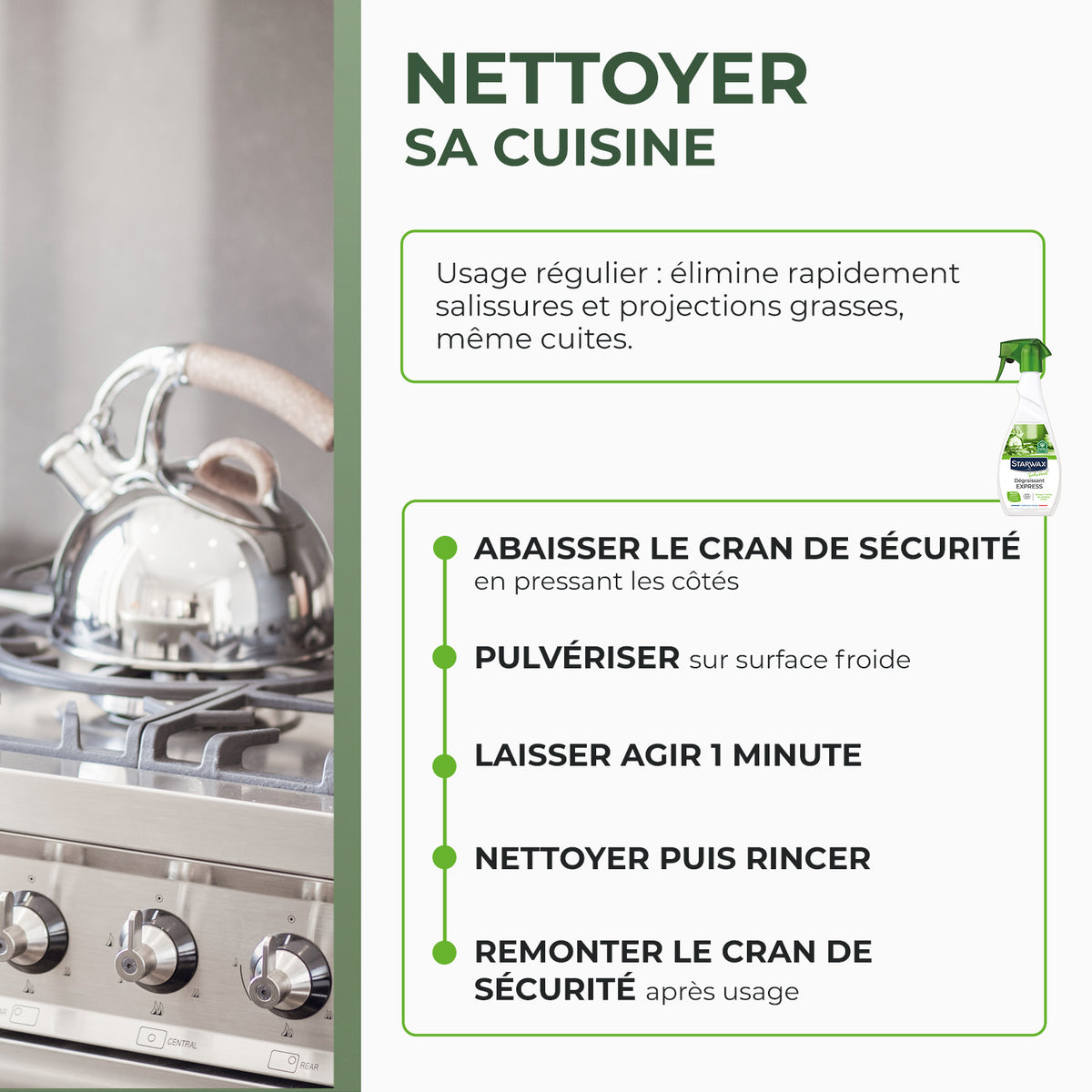 STARWAX SOLUVERT - Dégraissant express pour cuisines 500ml