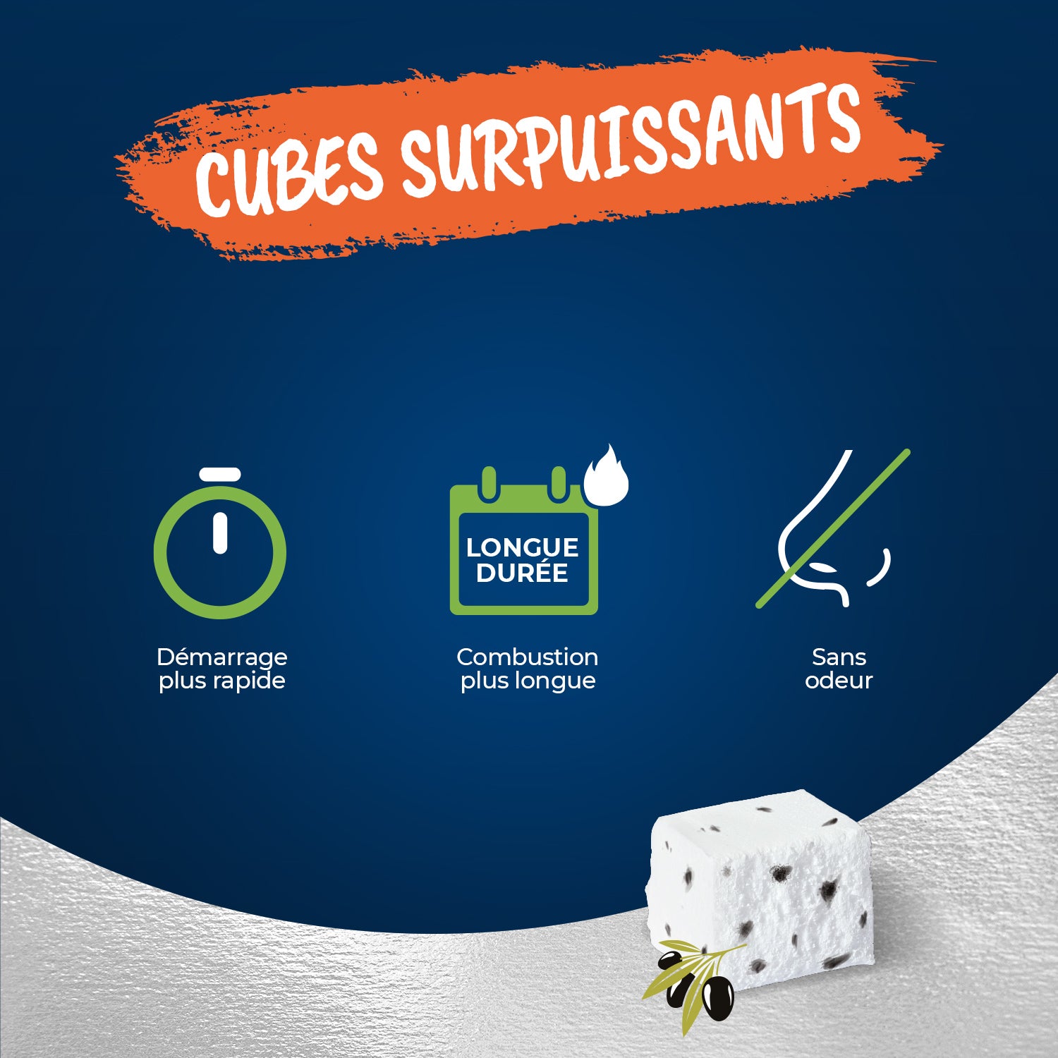 HARRIS - 40 cubes allume feu super puissant x40 sans odeur