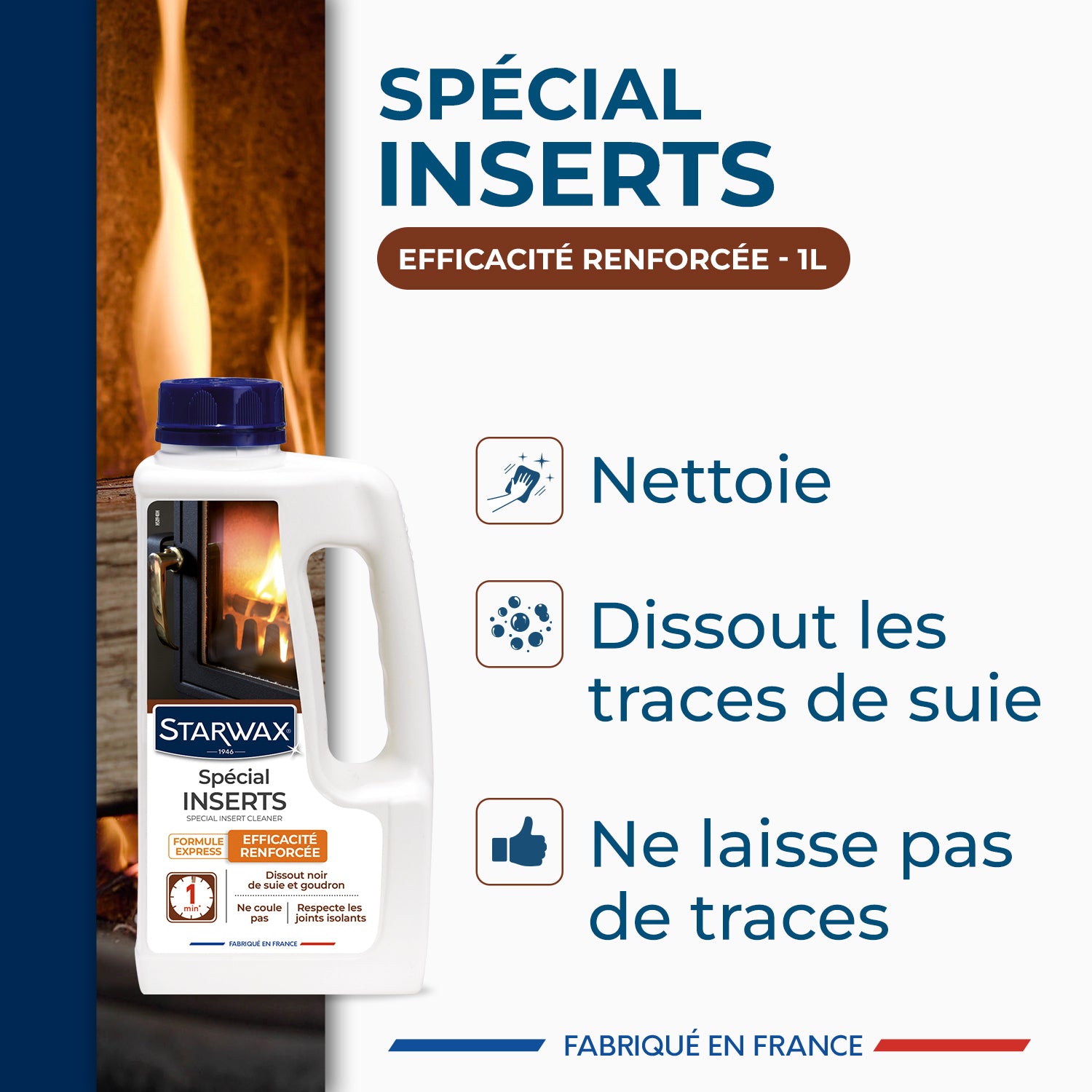 STARWAX - Nettoyant express inserts pour poêle & cheminée
 500ml