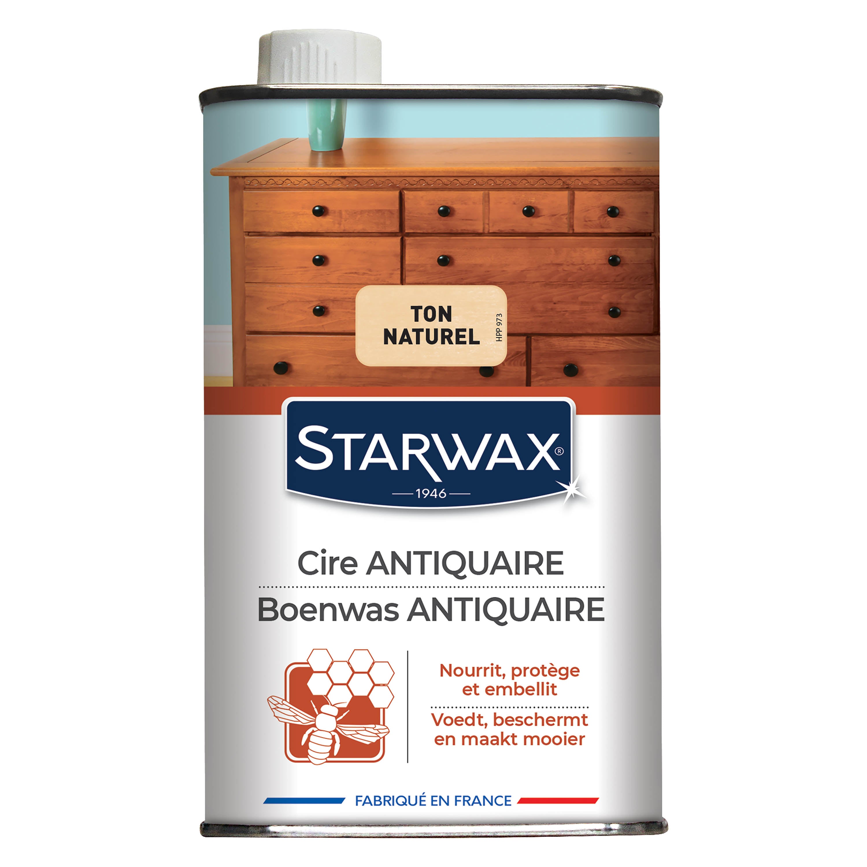 STARWAX - Cire antiquaire liquide pour bois cirés 500ml Incolore