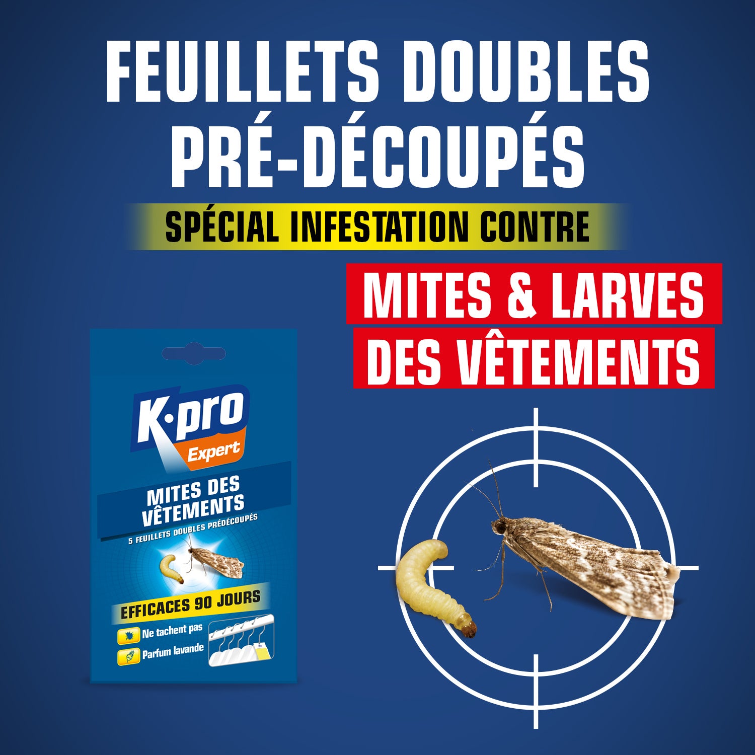 K.PRO - Papier anti-mites des vêtements 5 feuillets doubles lavande