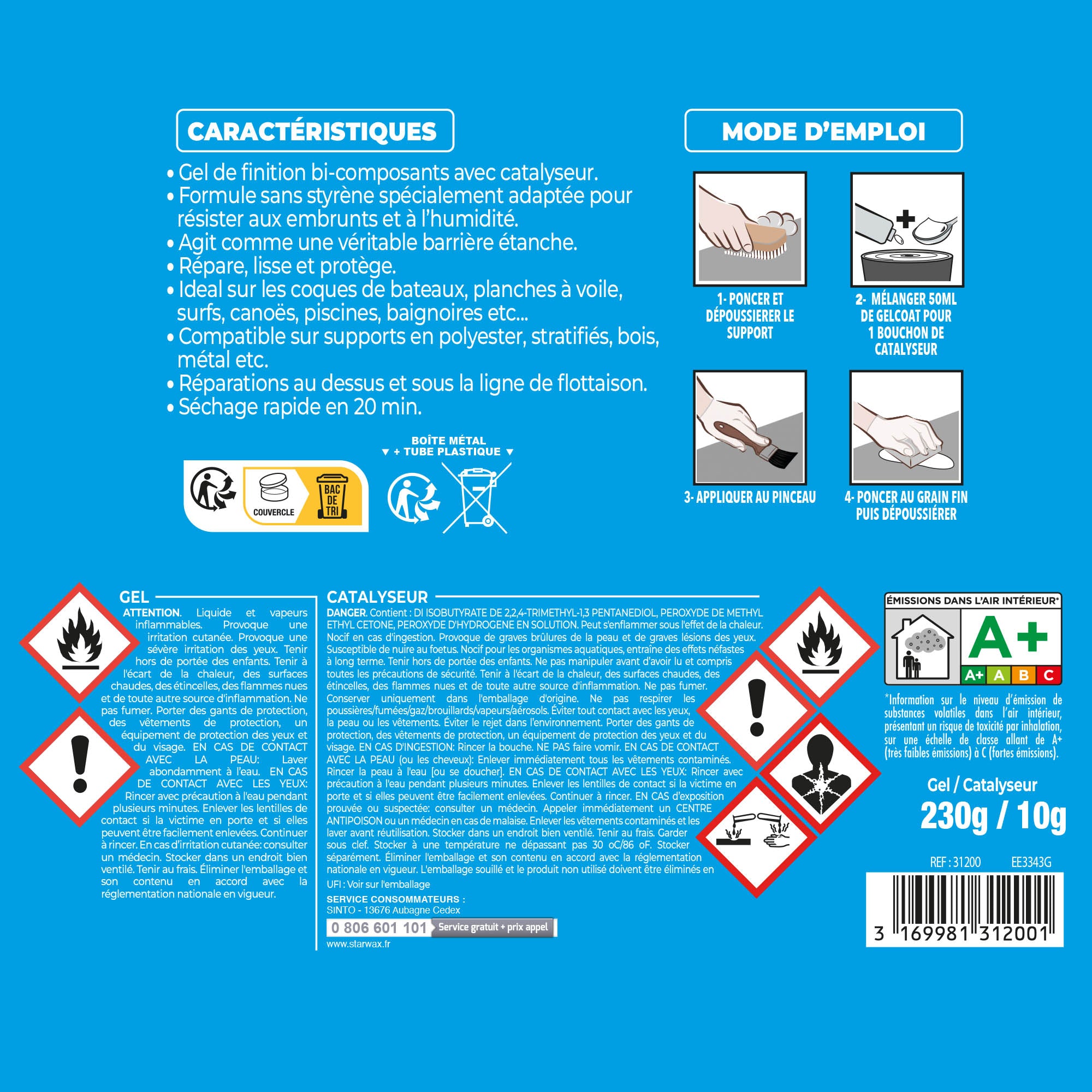 SINTO - Gel coat 230g Blanc