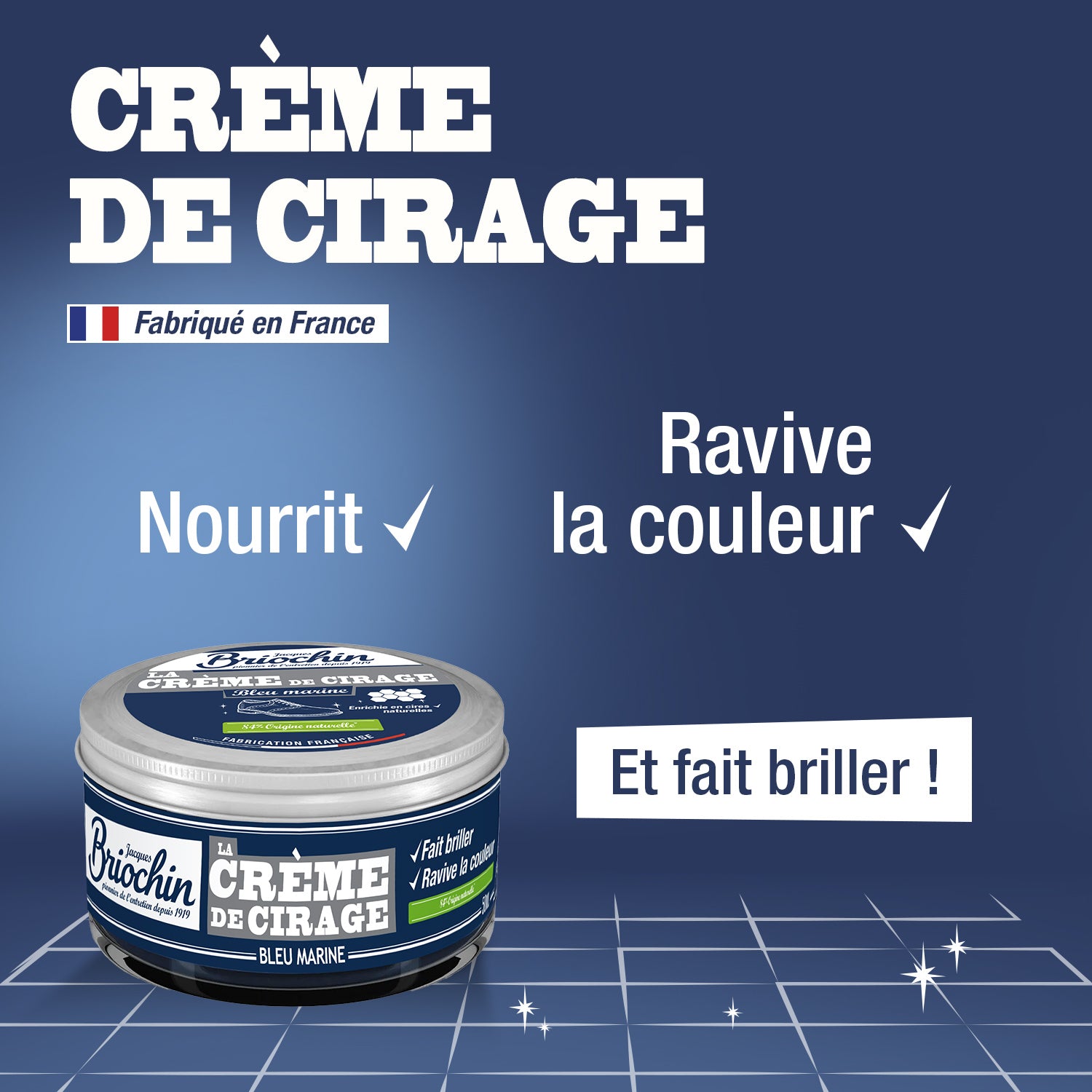 JACQUES BRIOCHIN - Crème de cirage bleu marine 50ml Couleur bleu