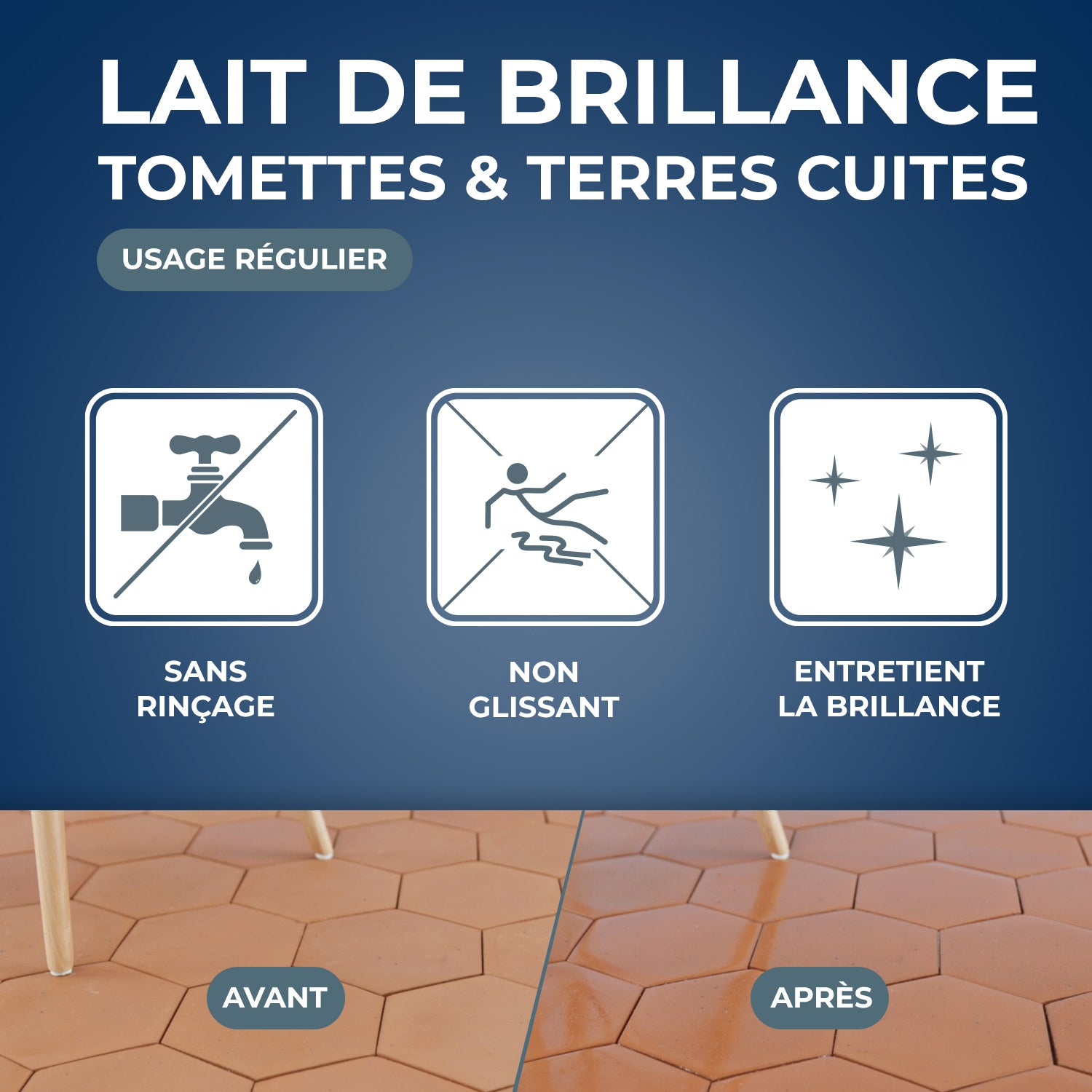 STARWAX - Lait de brillance pour tomettes et terres cuites
 1L