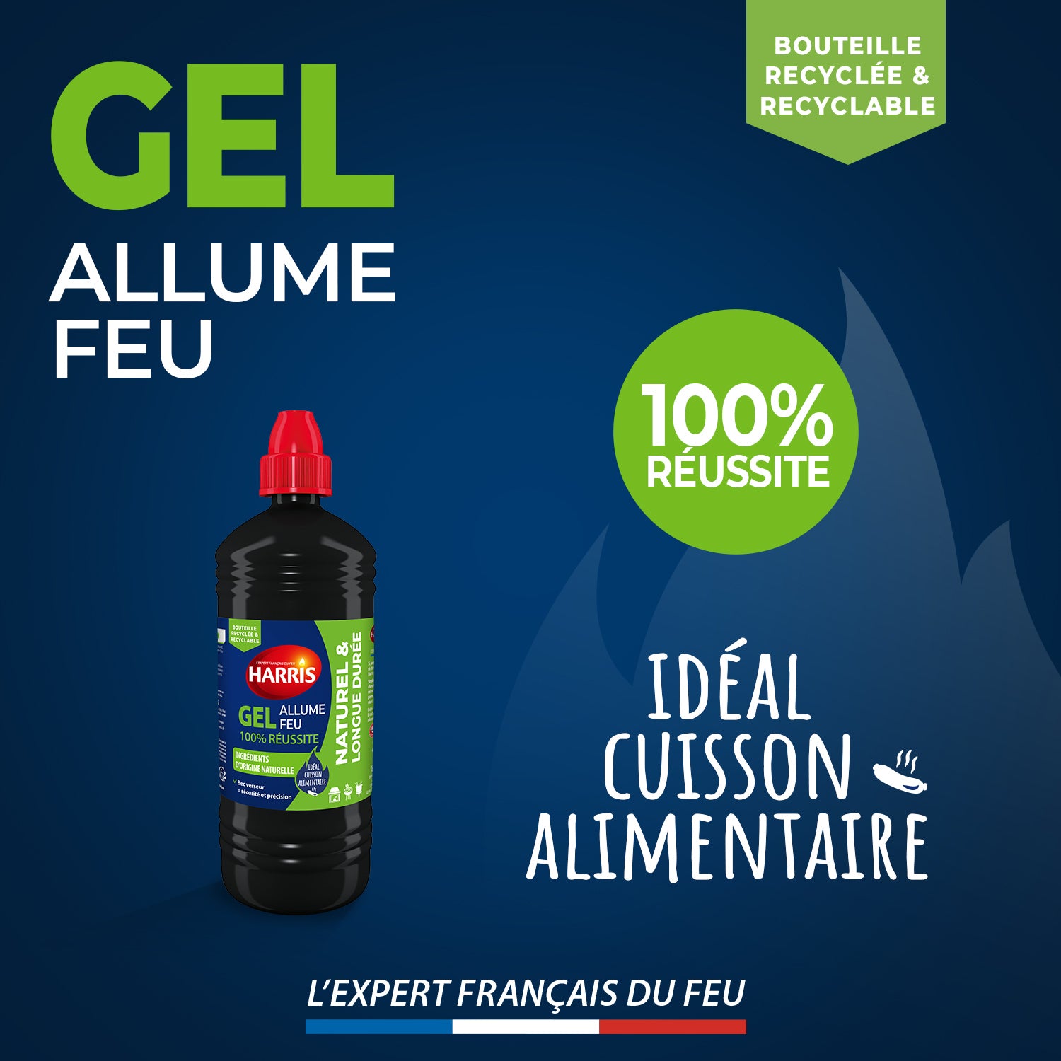 HARRIS - Gel allume feu naturel 850ml couleur : transparent
