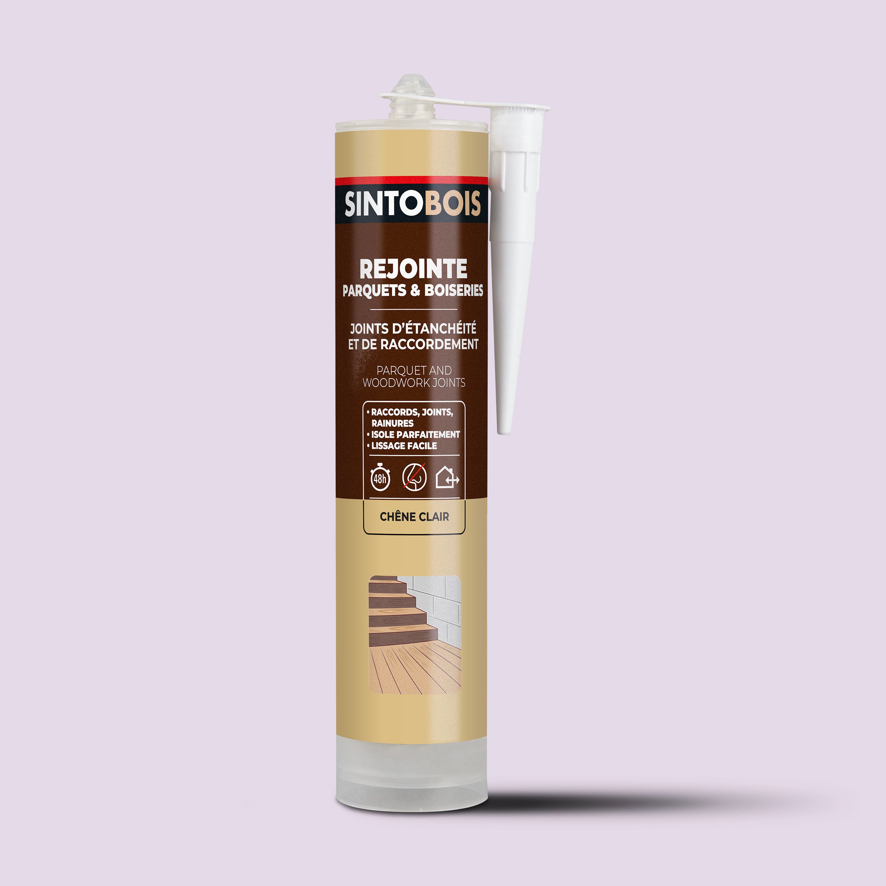 SINTO - Rejointe parquets et boiseries - Etanchéité et raccordement 310ml Chêne clair