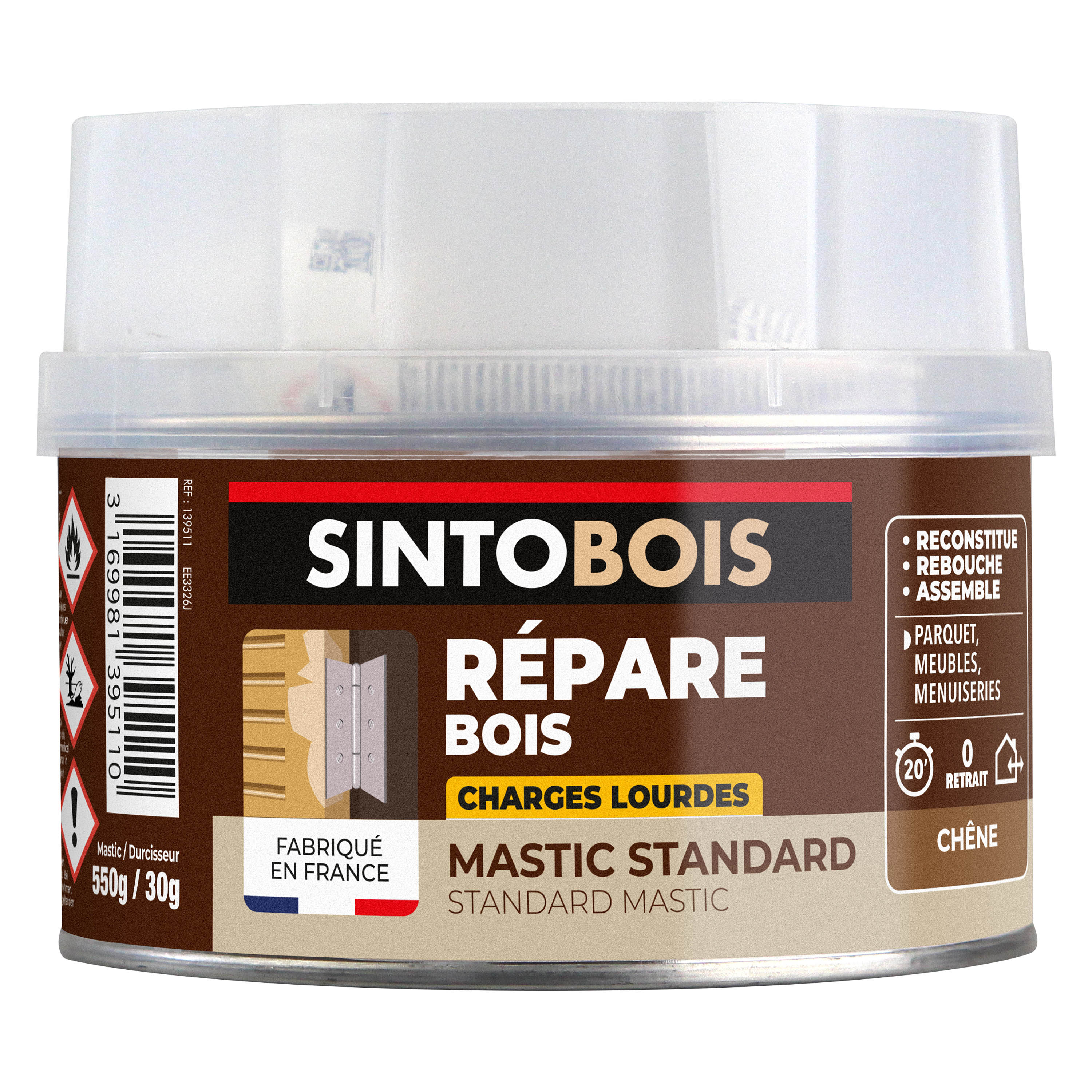 SINTO - Reconstitue bois charges lourdes 170ml Chêne